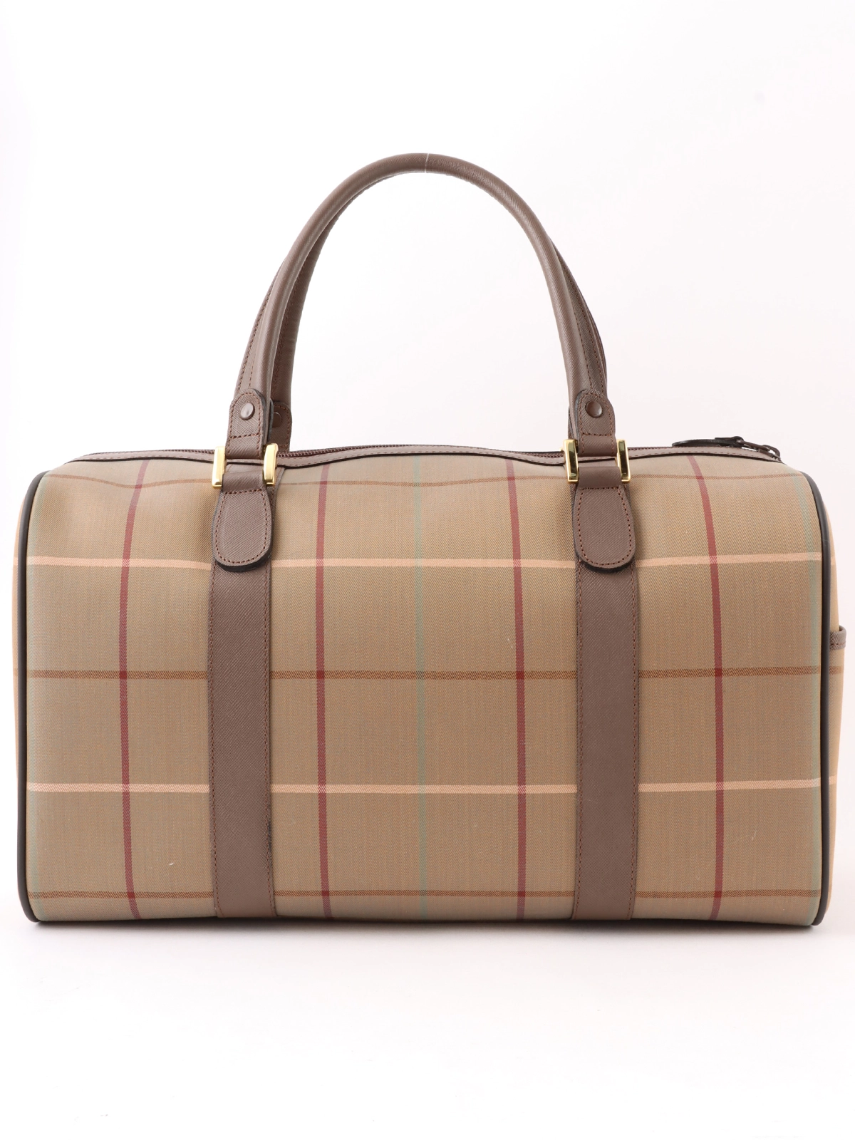 Burberry チェック柄 ボストンバッグ BURBERRY チェックパターンボストンバッグ メロンイエロー