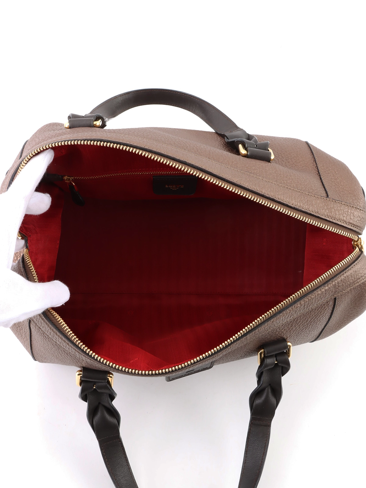 LOEWE アナグラムフスタ2way ボストンバッグ メタリックブラウン