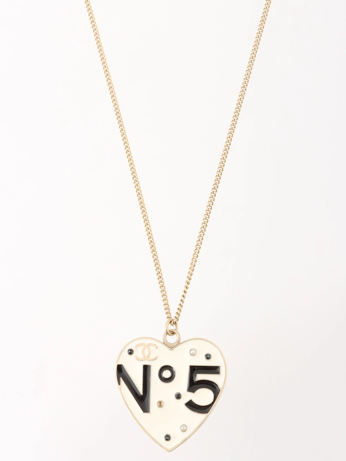 CHANEL 2006年製 ミニパールハートNo.5 CCマークネックレス