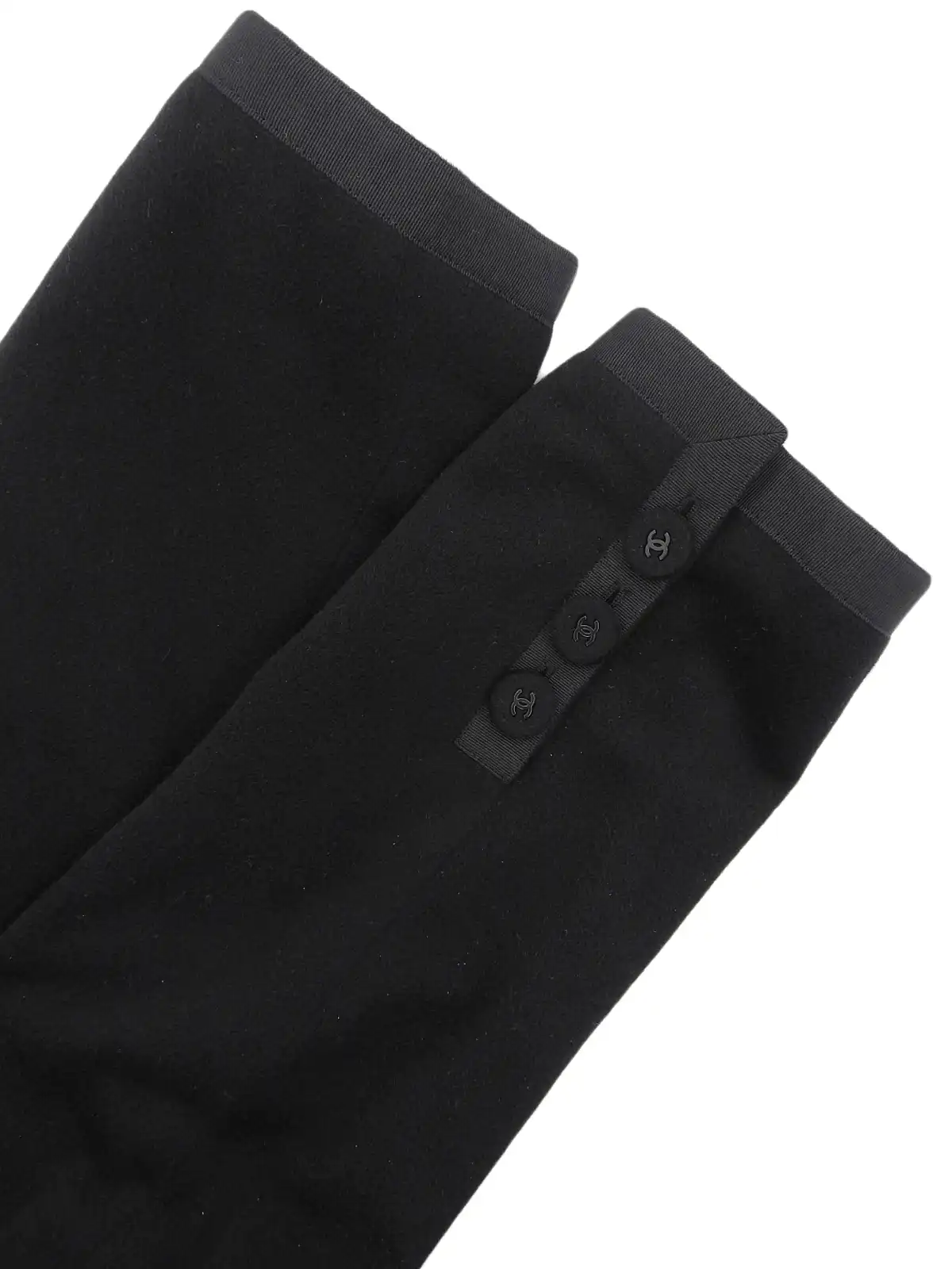 CHANEL 1997年製 カシミアCCマークボタンロングコート ブラック