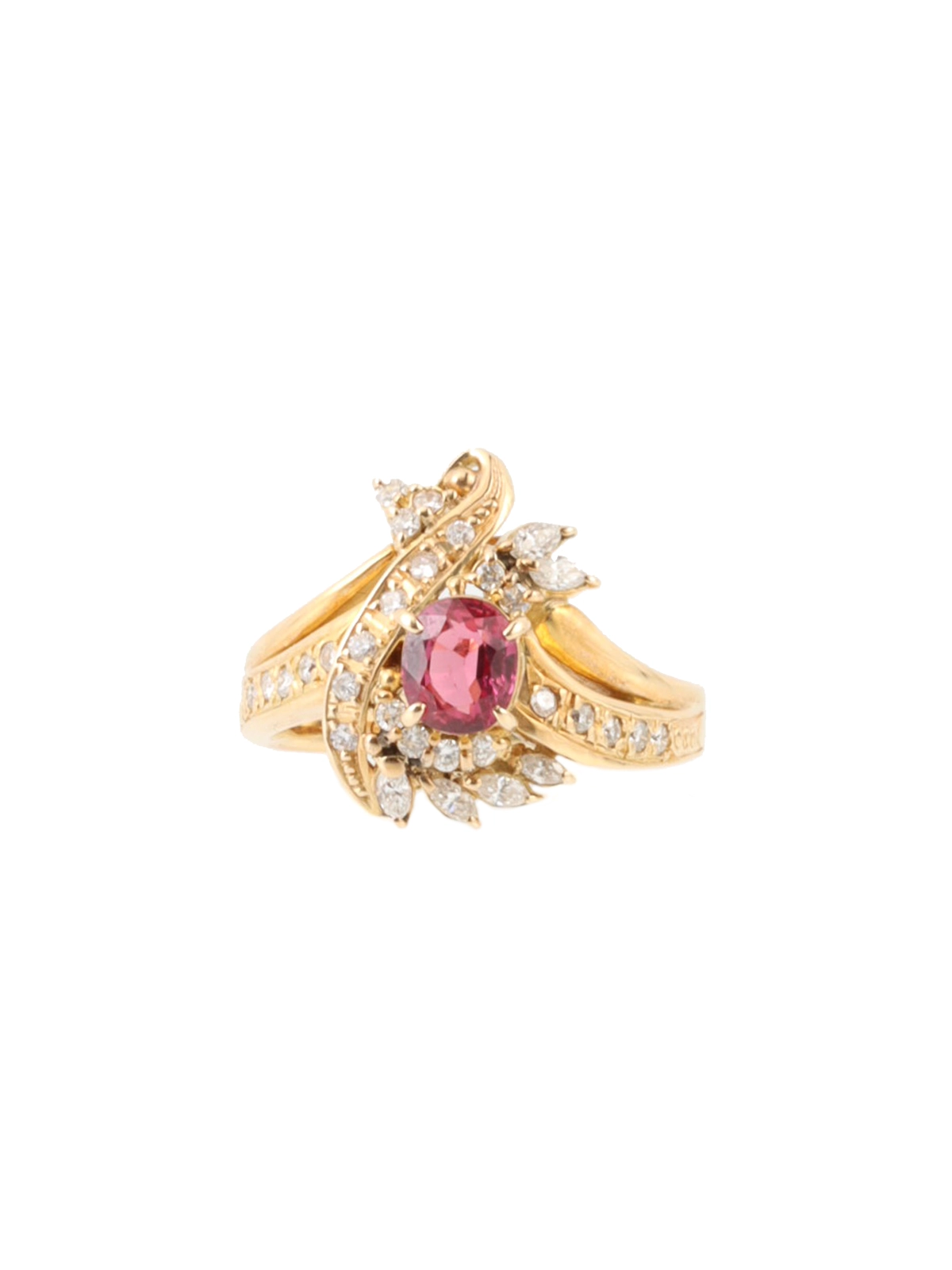 Selection Jewelry 18Kダイヤモンドルビーデザインリング