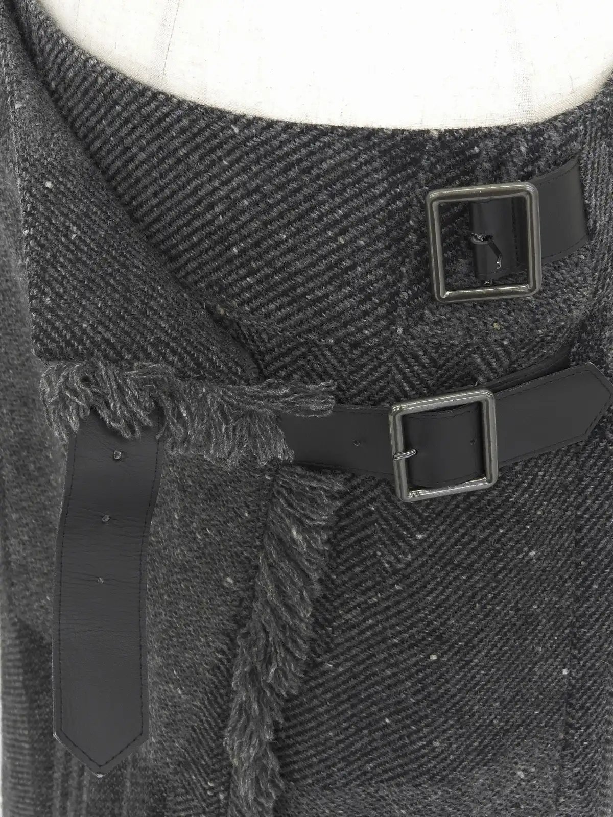BURBERRY ウールチェックパターンスカート グレー／ブラック