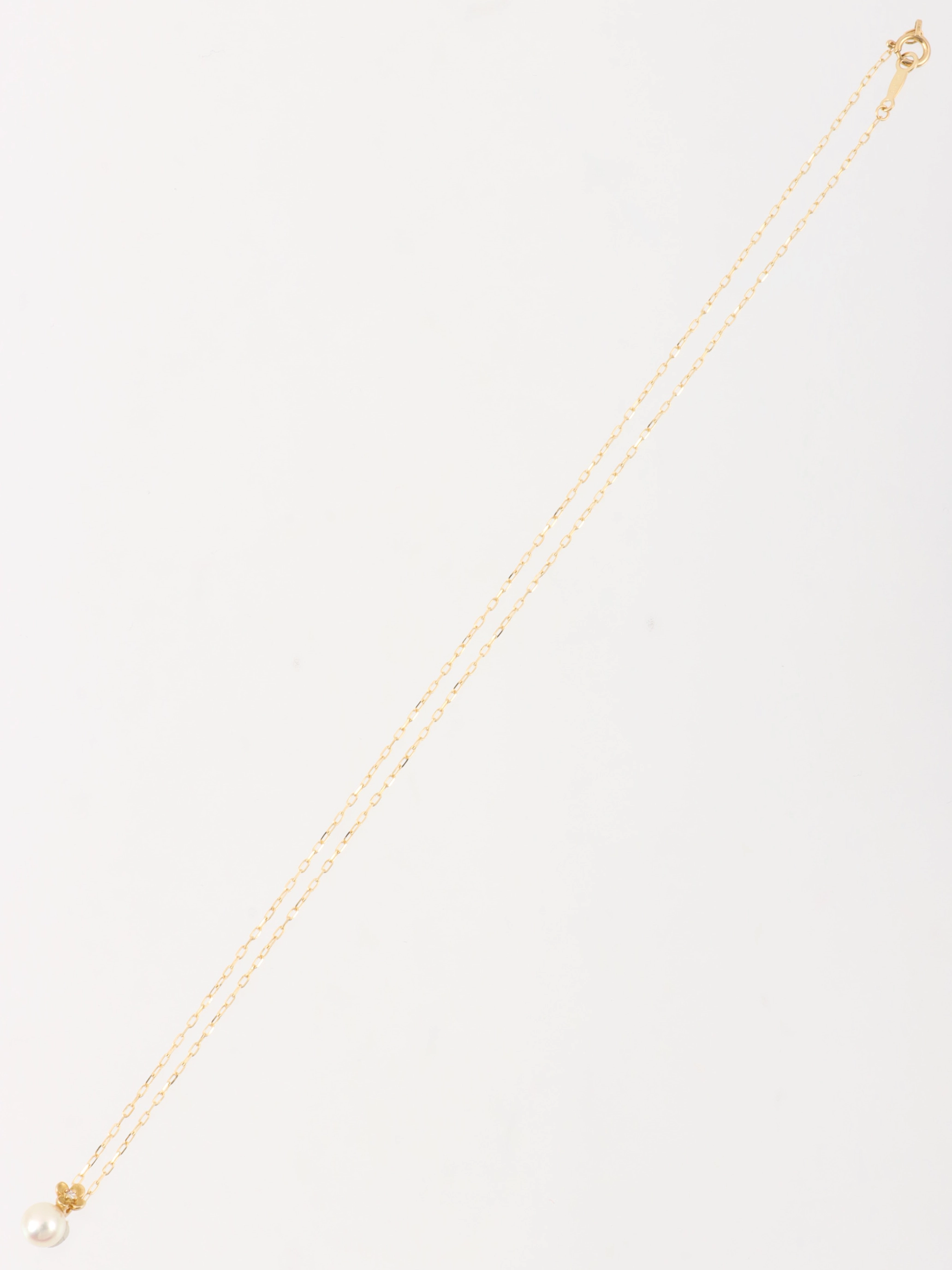 MIKIMOTO 18Kダイヤモンドフラワーモチーフパールネックレス