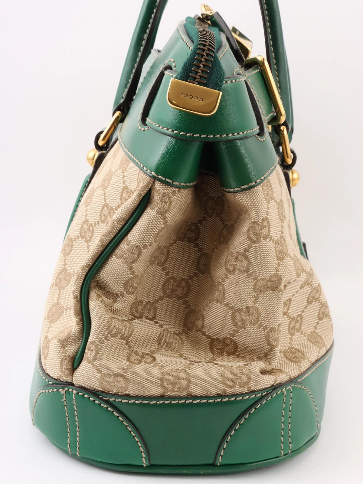 GUCCI キャンバスGGクロコエンボストートバッグ ベージュ