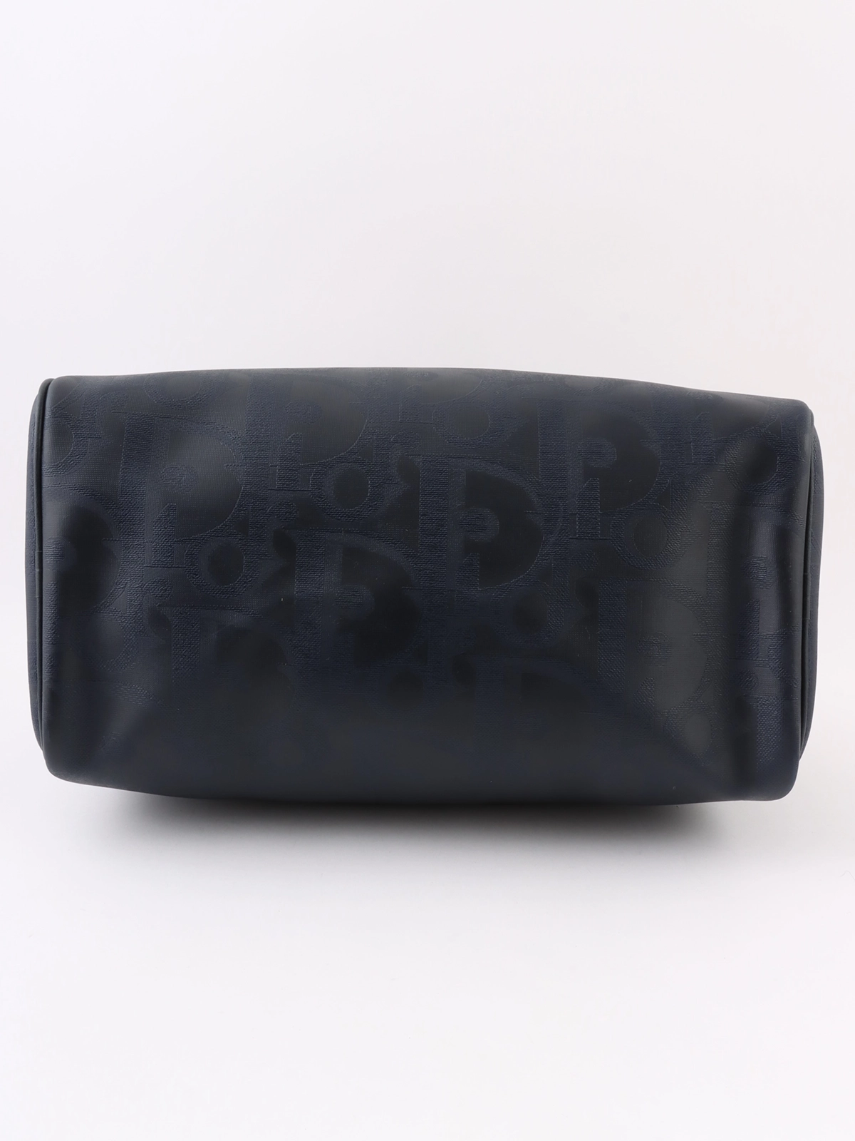 DIOR トロッターパターンロゴプレートボストンバッグ ネイビー