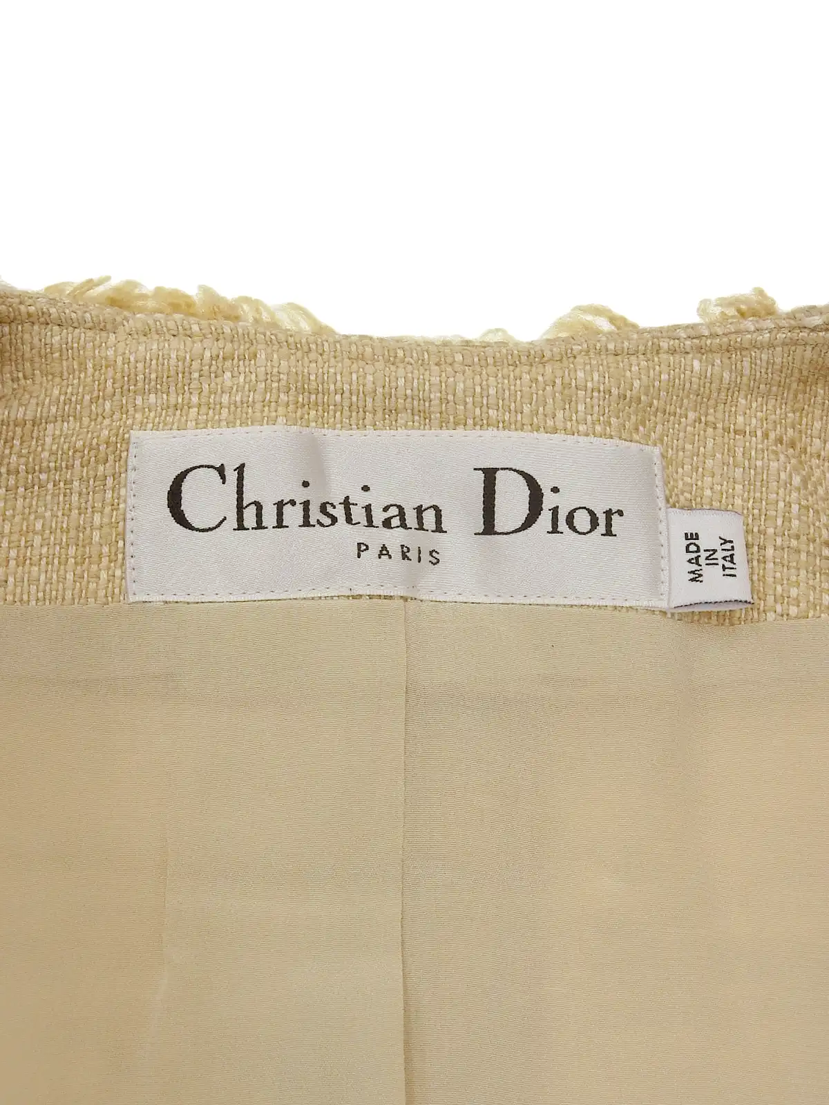DIOR ロゴジップアップノーカラージャケット ベージュ|VINTAGE DIOR ロゴジップアップノーカラージャケット ベージュ|VINTAGE