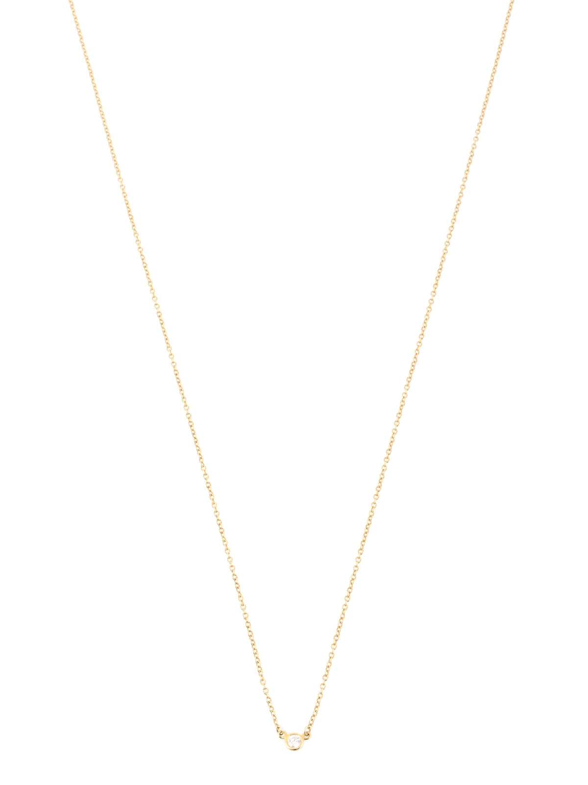 TIFFANY & CO. 18Kシングルダイヤモンドバイザヤードネックレス TIFFANY & CO. 18Kシングルダイヤモンドバイザヤードネックレス