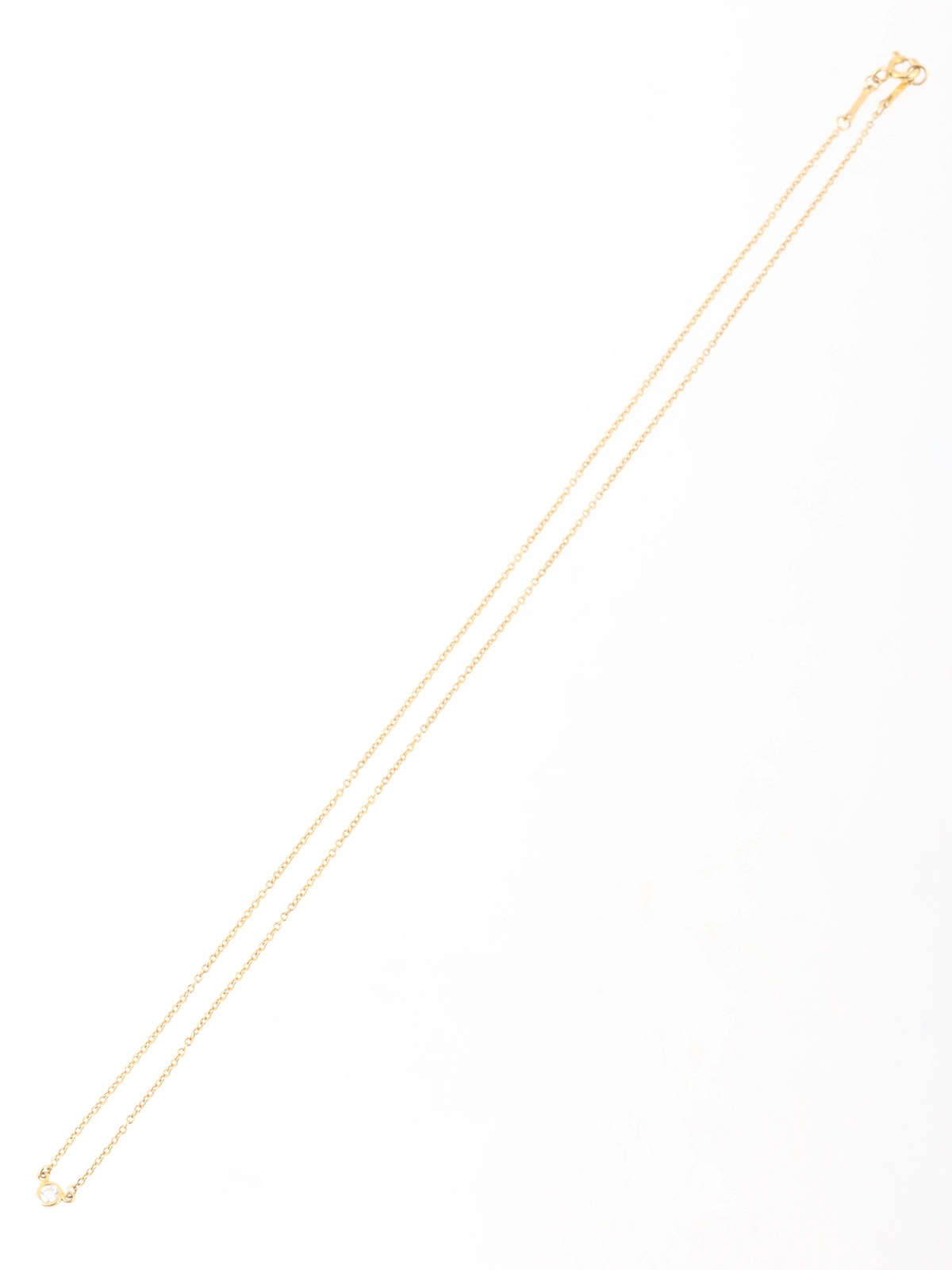 TIFFANY & CO. 18Kシングルダイヤモンドバイザヤードネックレス TIFFANY & CO. 18Kシングルダイヤモンドバイザヤードネックレス