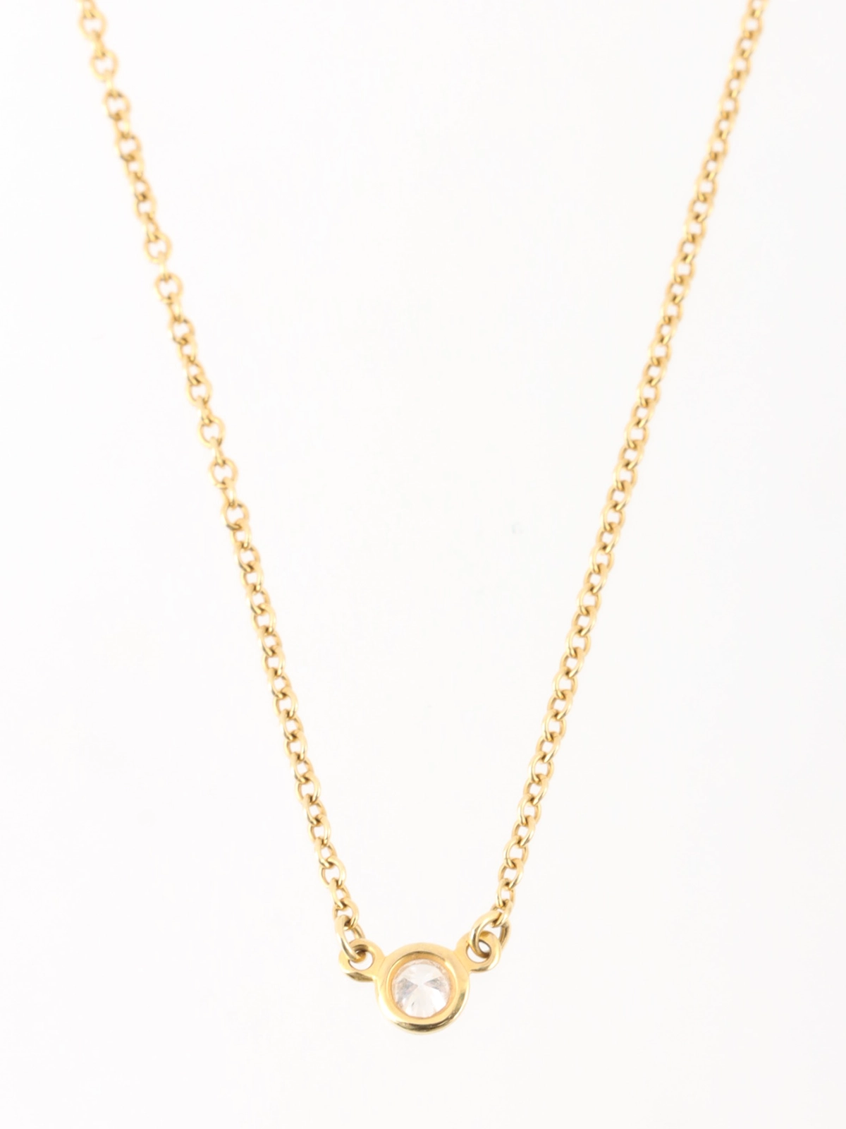 TIFFANY & CO. 18Kシングルダイヤモンドバイザヤードネックレス TIFFANY & CO. 18Kシングルダイヤモンドバイザヤードネックレス