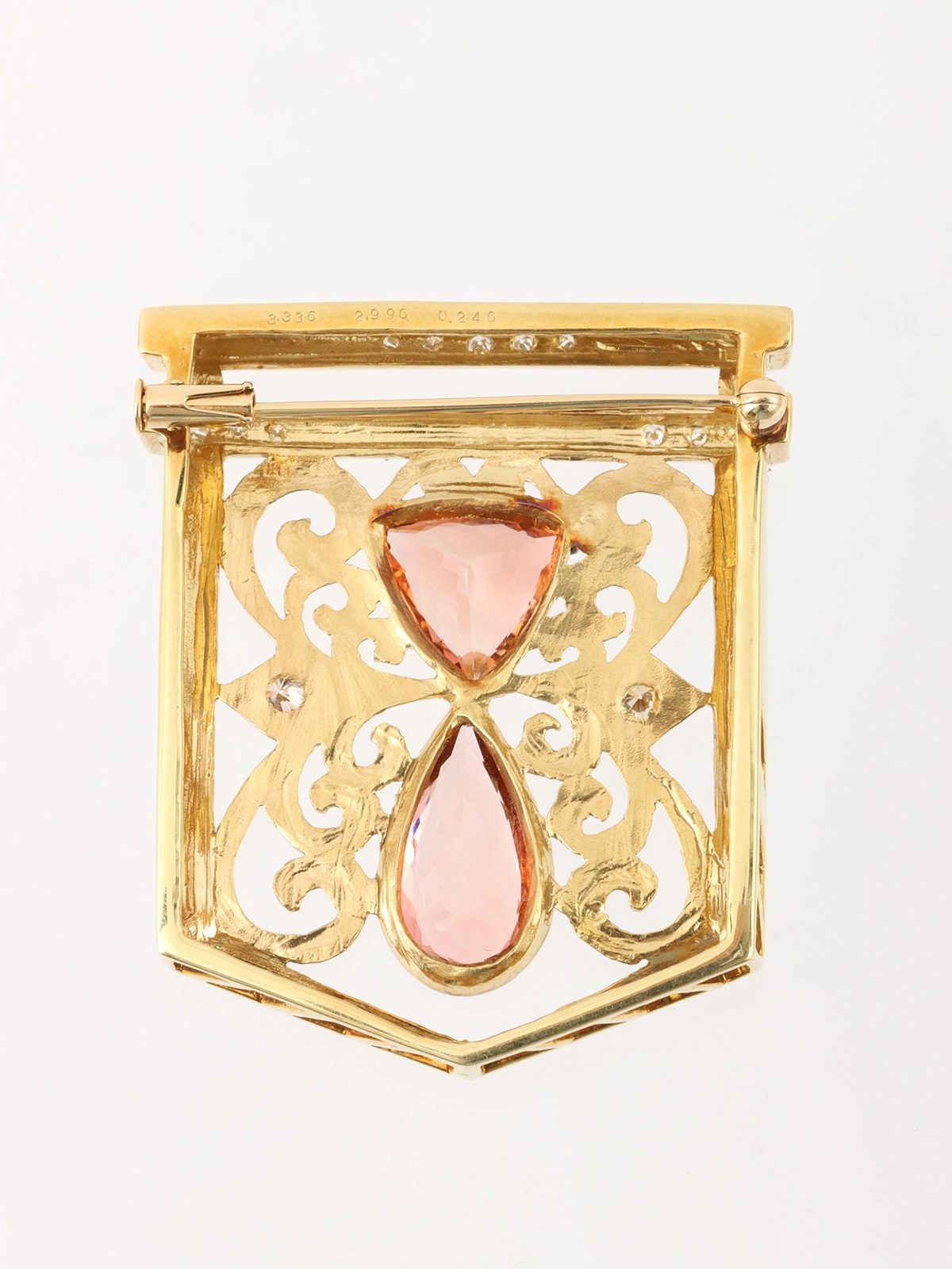 Selection Jewelry 18Kトルマリンダイヤモンドデザインブローチ Selection Jewelry 18Kトルマリンダイヤモンドデザインブローチ