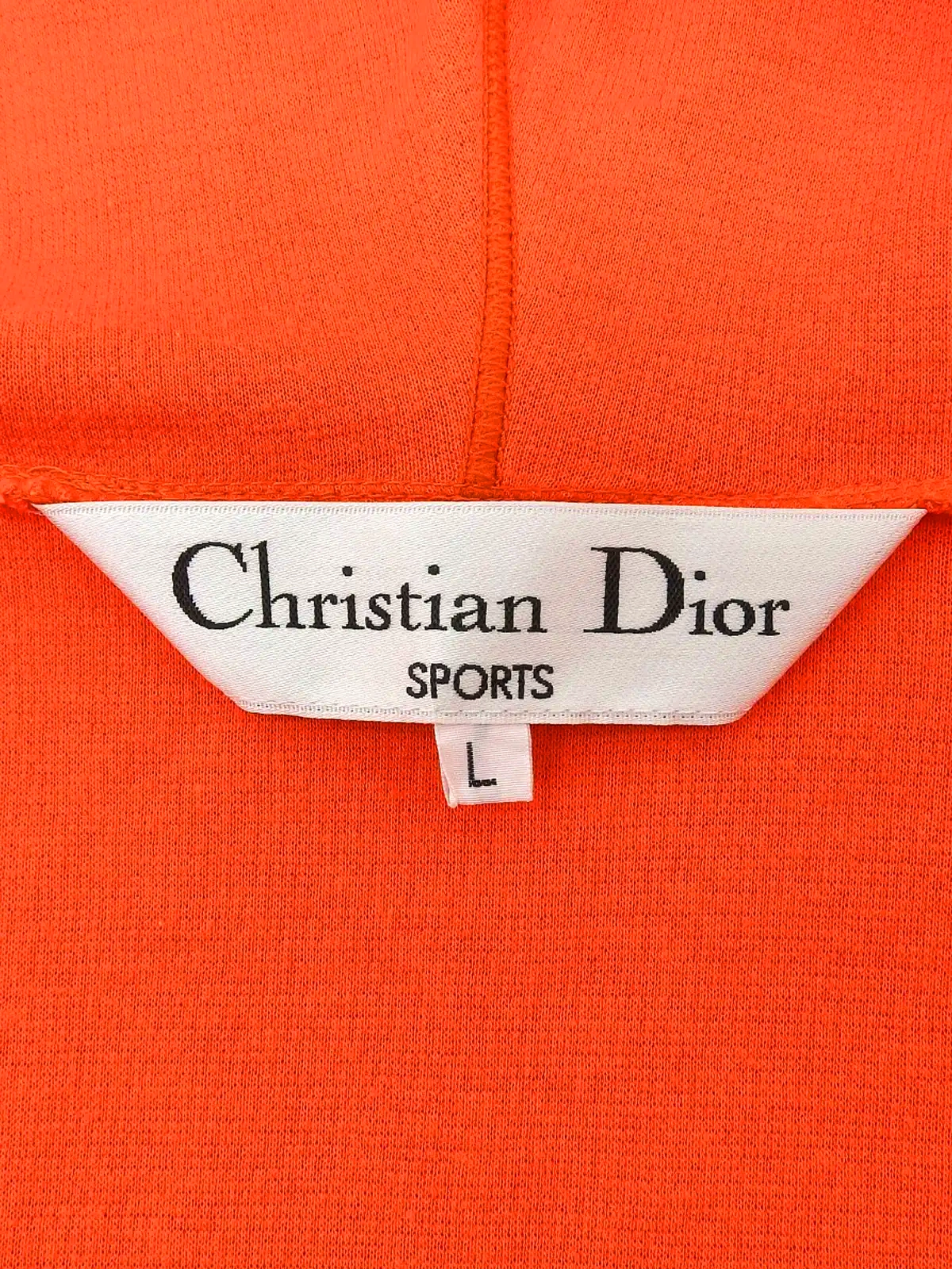 DIOR ボーダーパターンロゴ刺繍ジップアップパーカー オレンジ