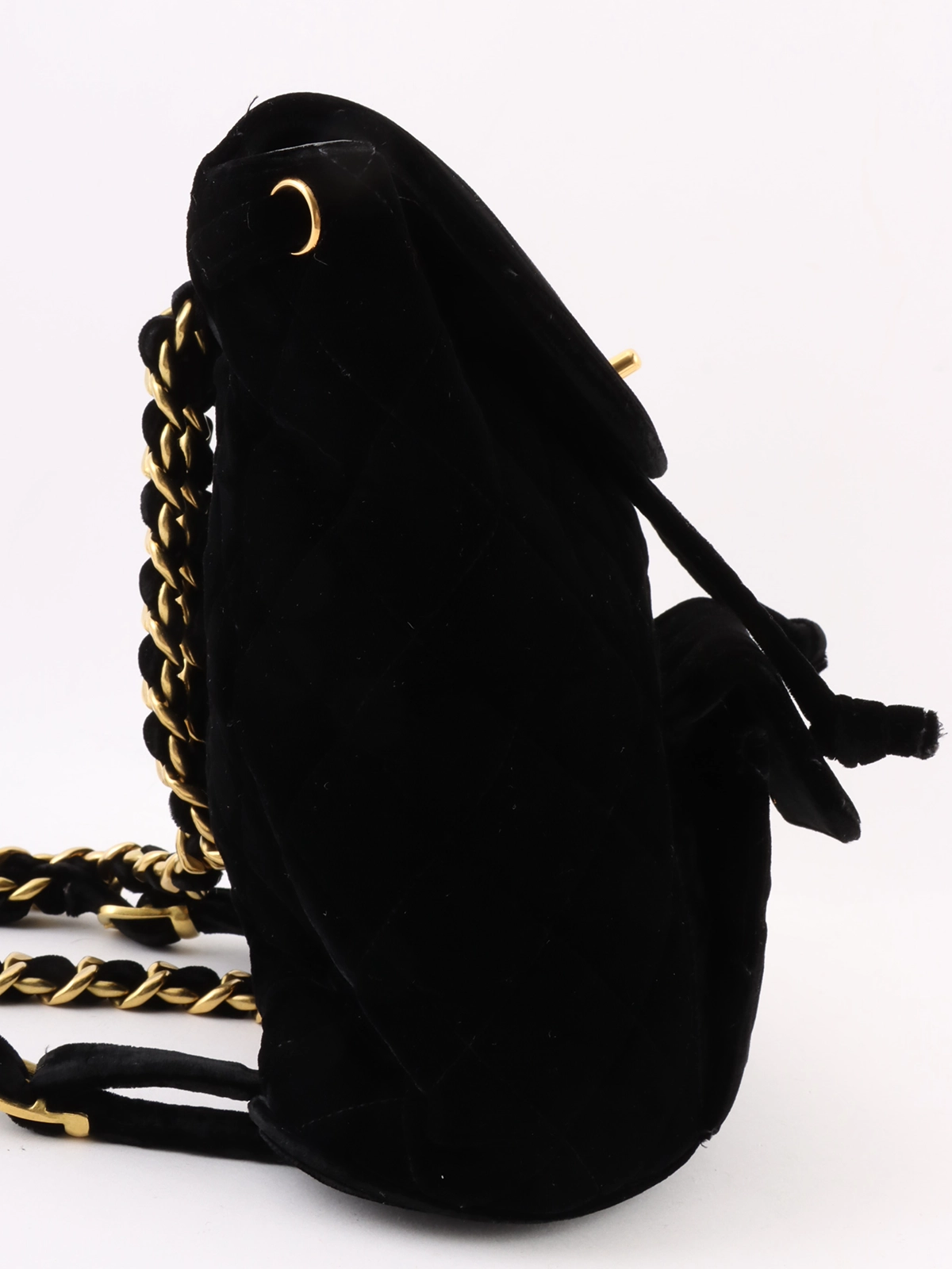 CHANEL 1995年頃製 ベルベットダブルCCターンロックバックパック