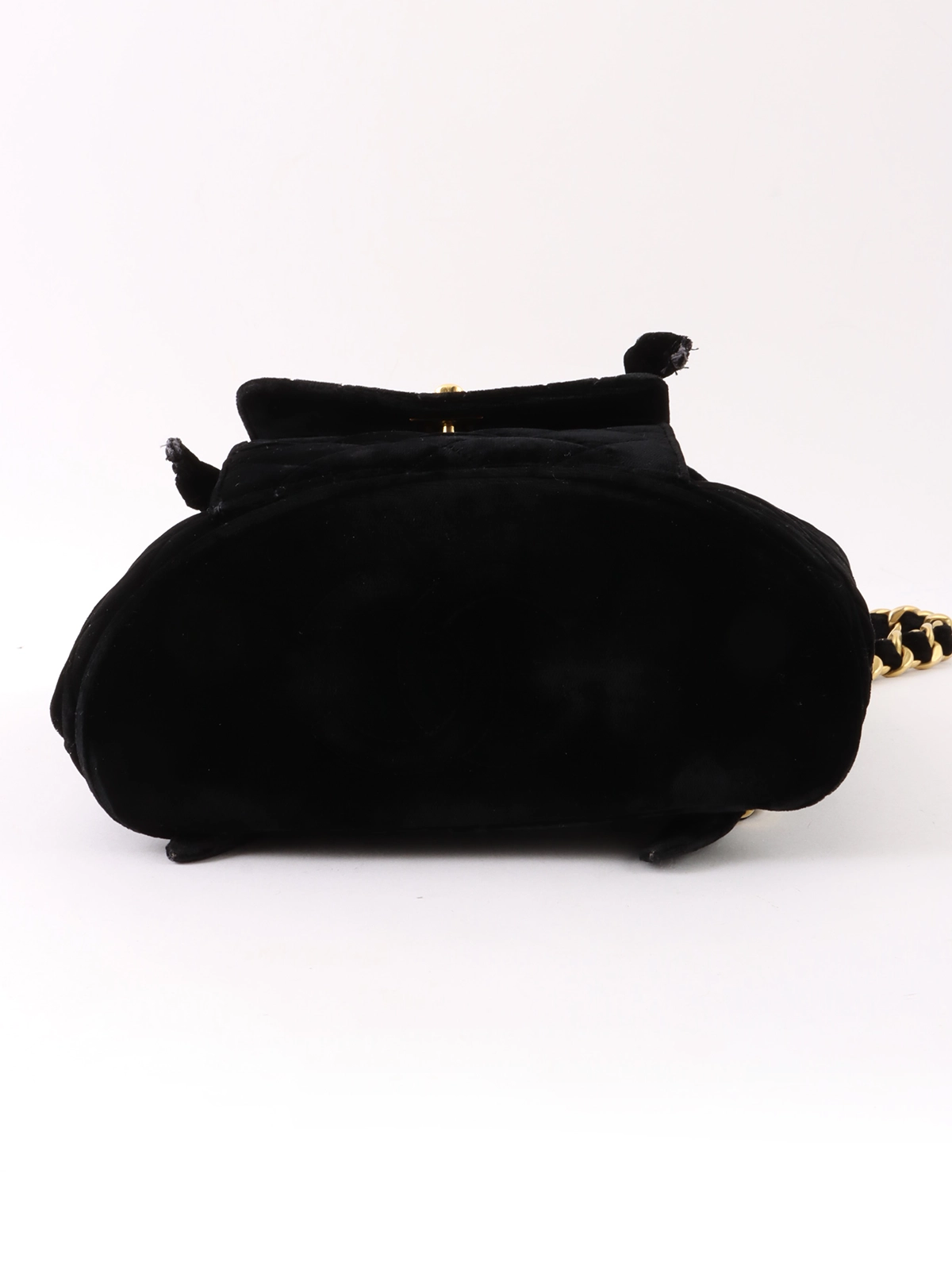 CHANEL 1995年頃製 ベルベットダブルCCターンロックバックパック