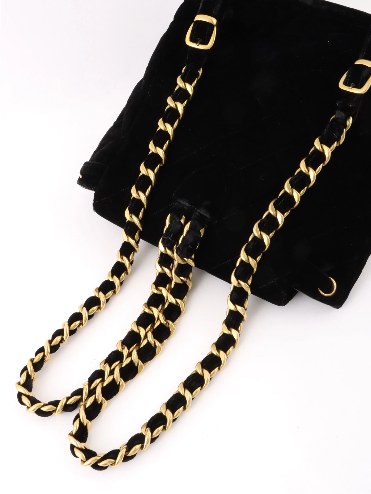 CHANEL 1995年頃製 ベルベットダブルCCターンロックバックパック