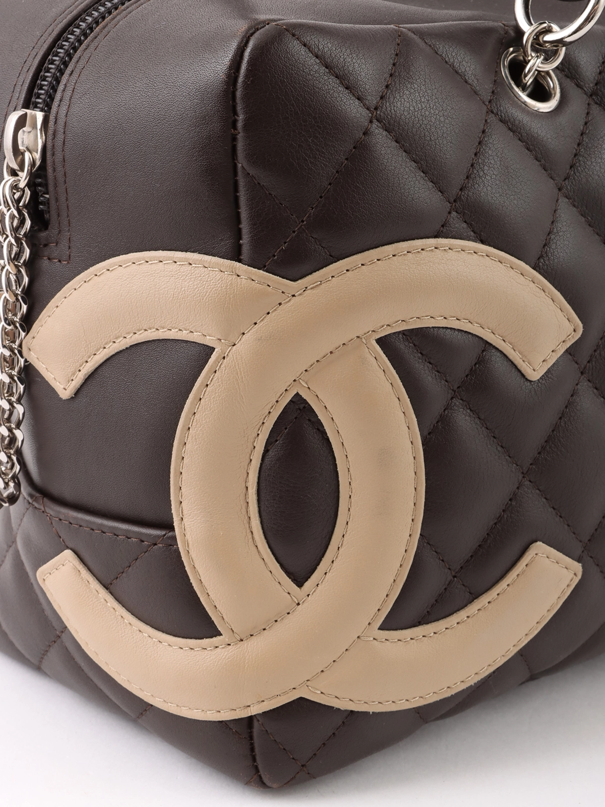 CHANEL 2004年製頃 カンボンボーリングバッグ ダークブラウン CHANEL 2004年製頃 カンボンボーリングバッグ ダークブラウン