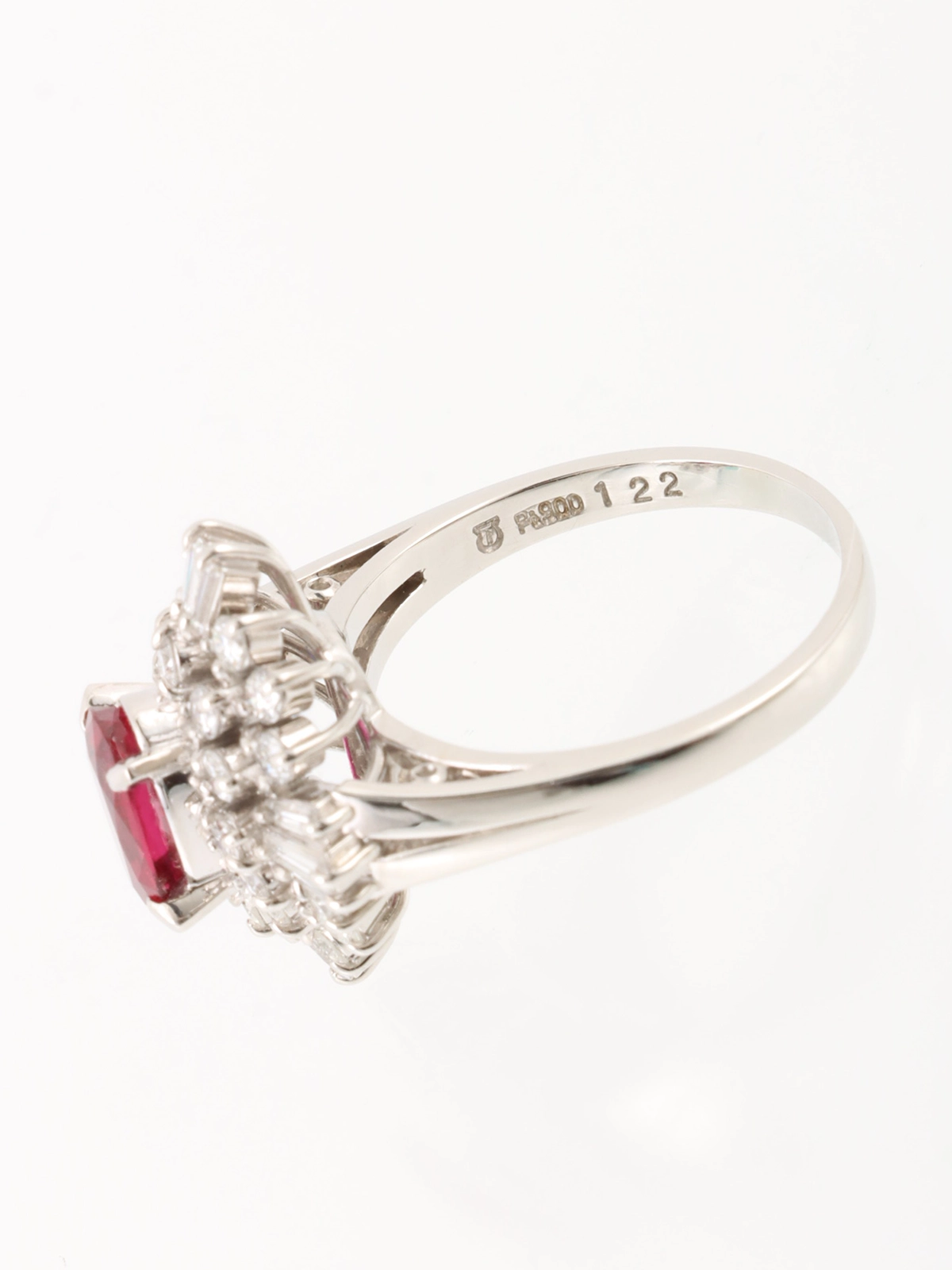 TASAKI プラチナダイヤモンドルビーリング シルバー／レッド