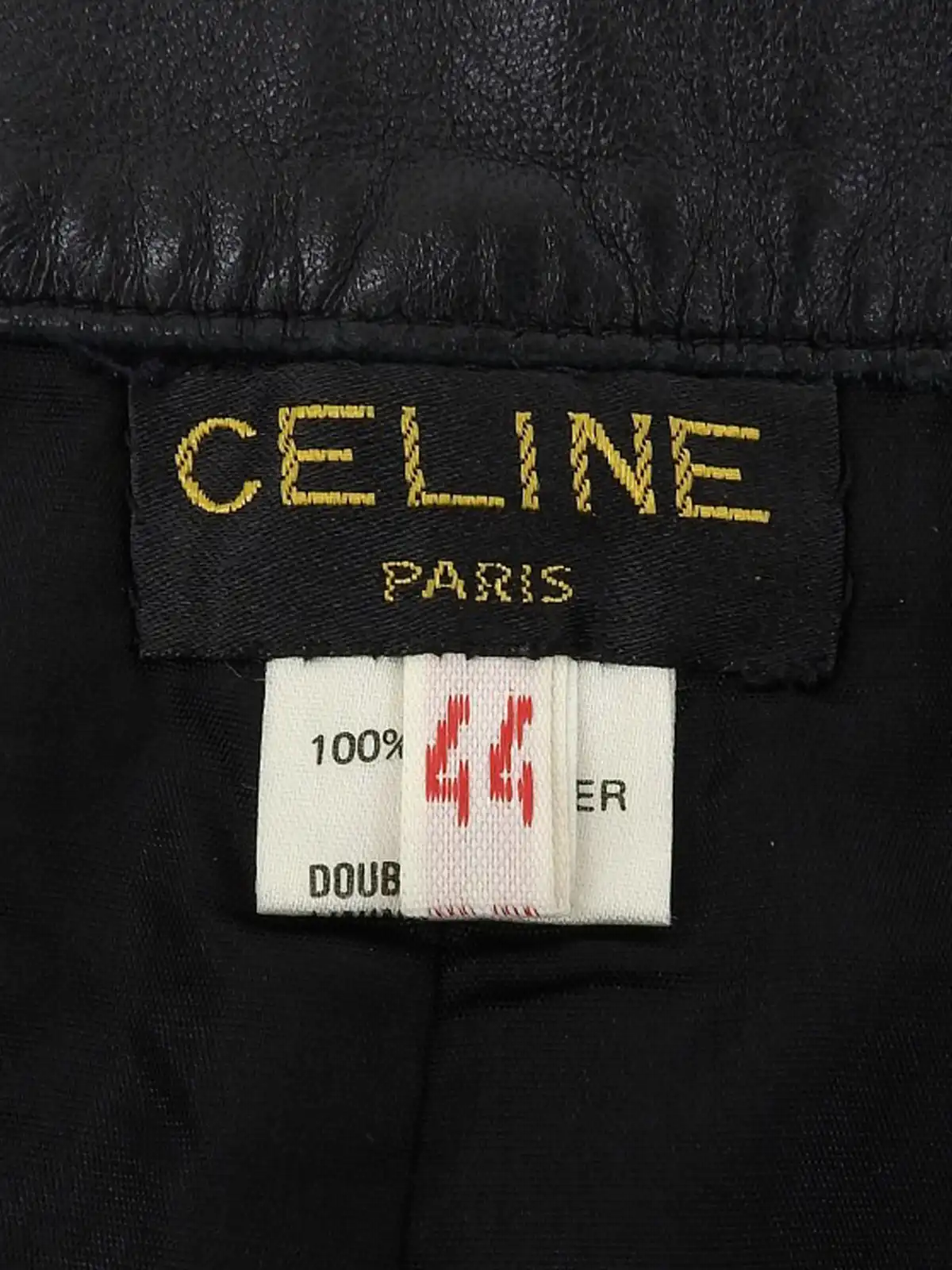CELINE レザーマカダムボタンスカート ブラック｜VINTAGE QOO