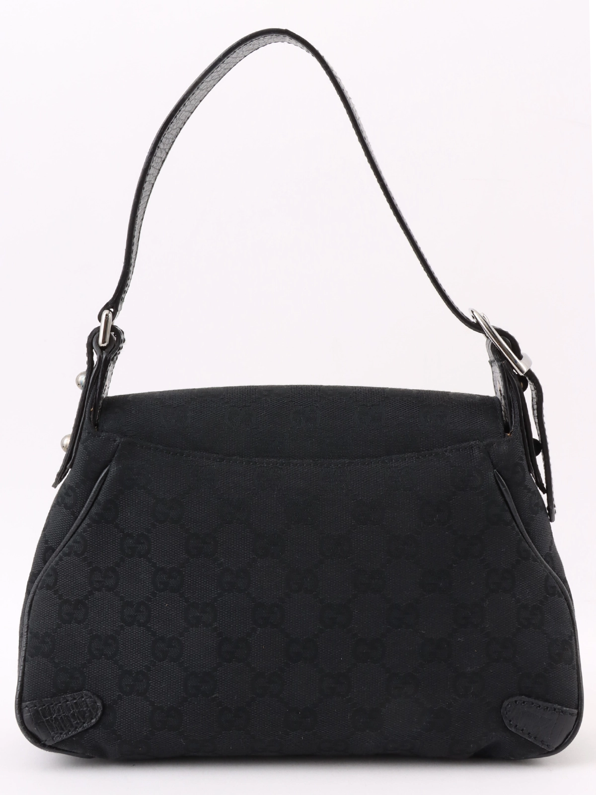 GUCCI キャンバスGGパターンホースビットプレートショルダー
