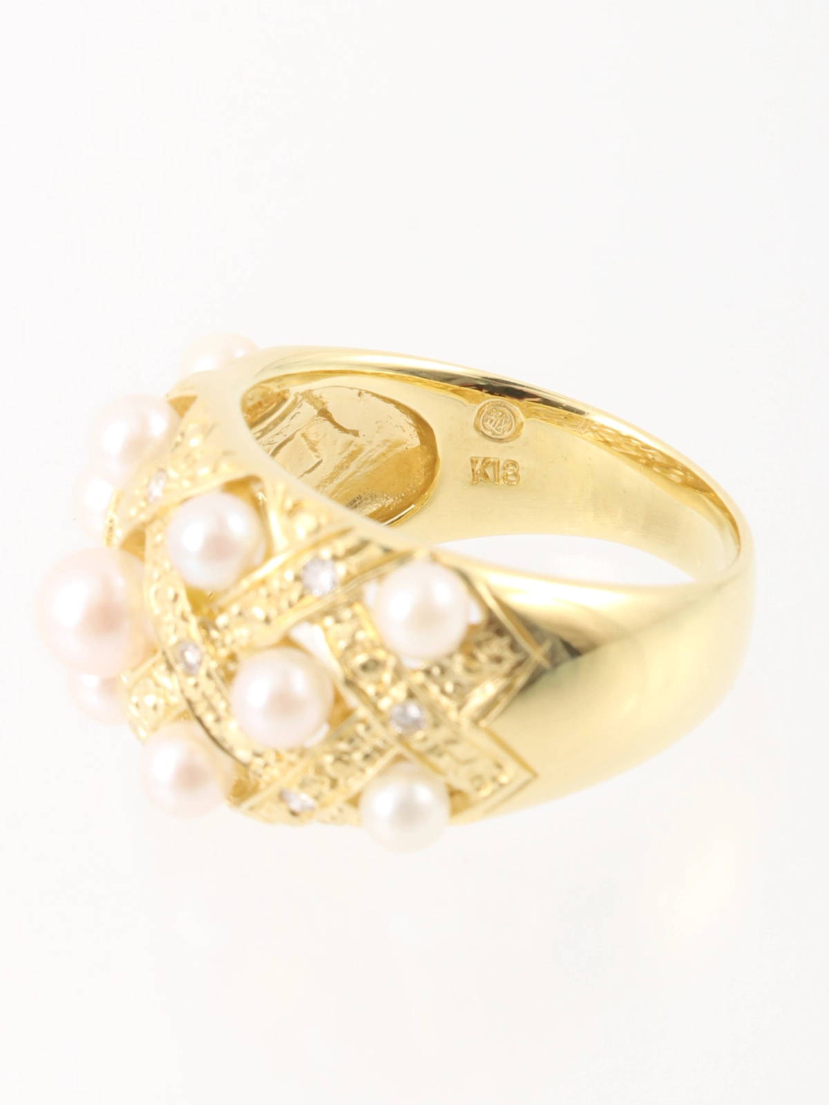 Selection Jewelry 18Kパールダイヤモンドデザインリング