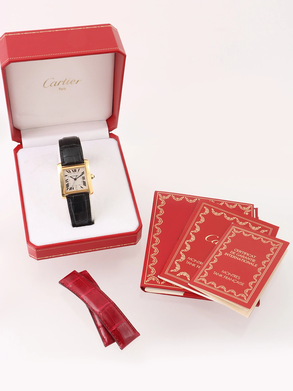 CARTIER タンクフランセーズLM ゴールド/ブラック|VINTAGE QOO CARTIER タンクフランセーズLM ゴールド/ブラック|VINTAGE QOO