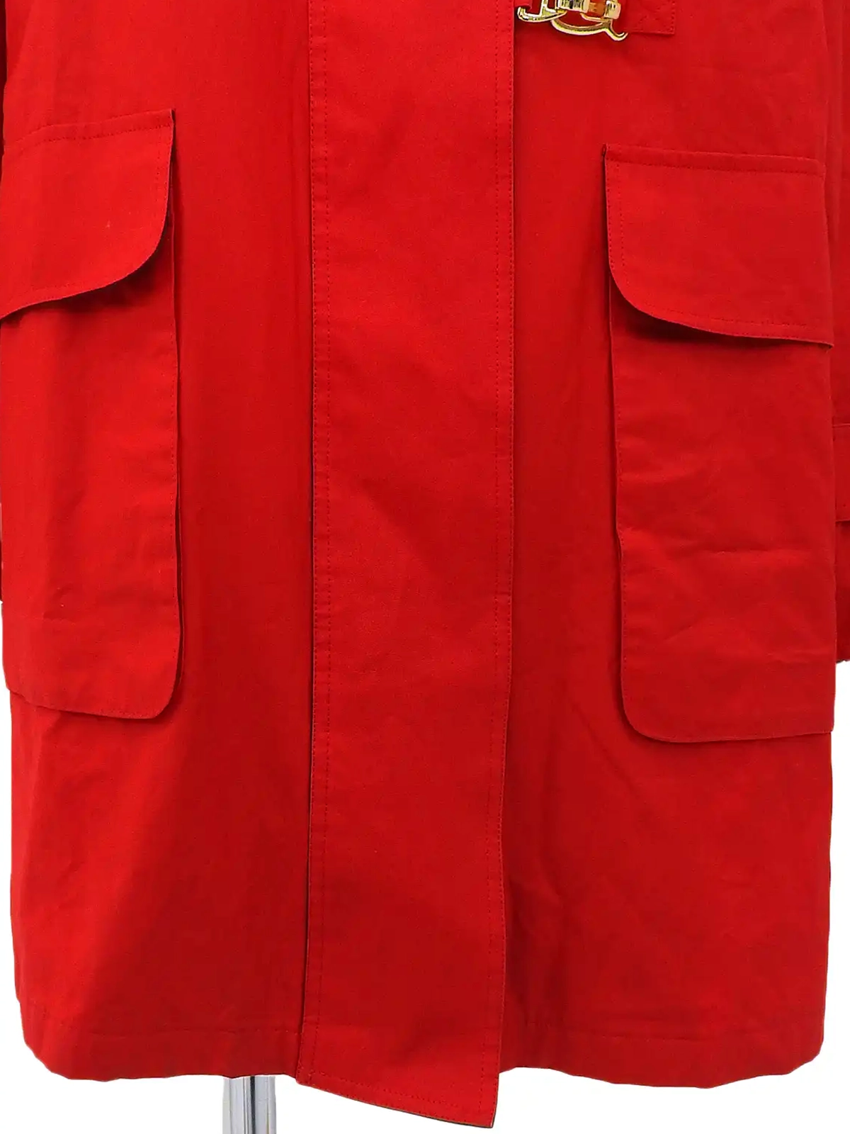 BURBERRY ロゴジップアップスプリングコート レッド｜VINTAGE