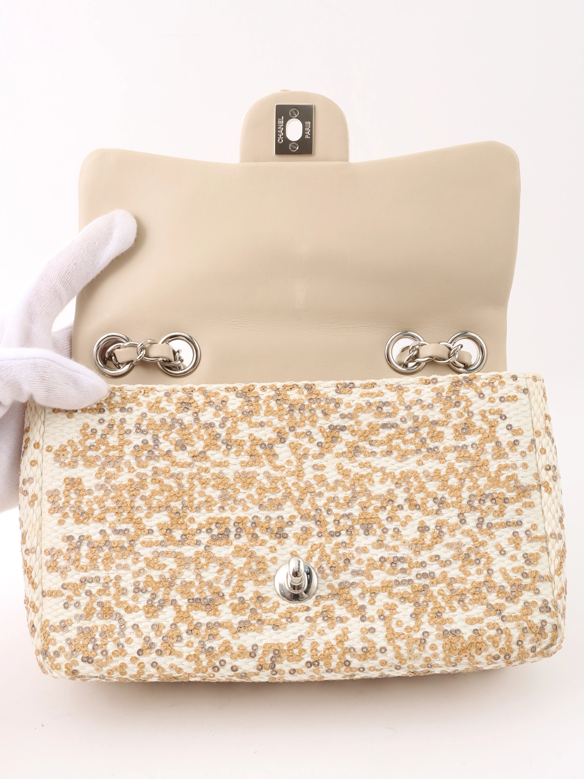 CHANEL 2014年頃製 ストロースパンコールCCターンロックチェーン CHANEL 2014年頃製 ストロースパンコールCCターンロックチェーン