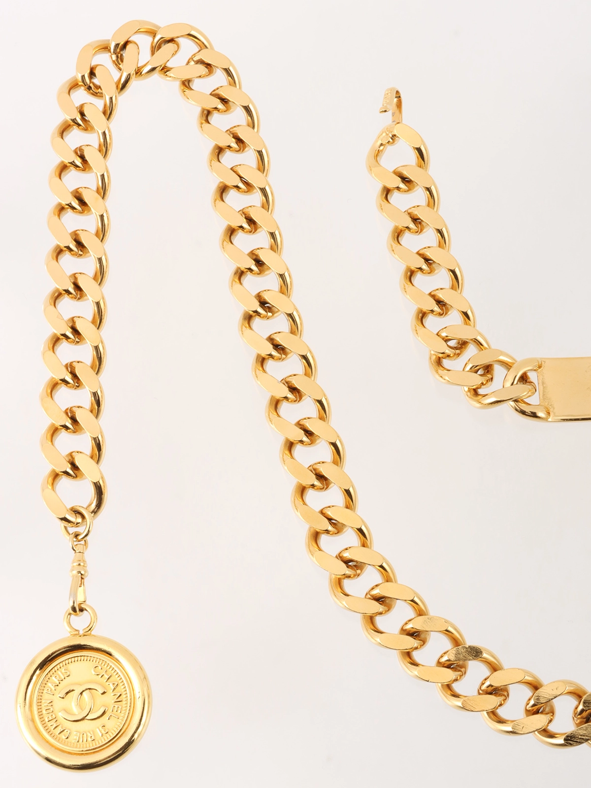 CHANEL 1994年製 ロゴプレートCCマークコインチャームチェーン