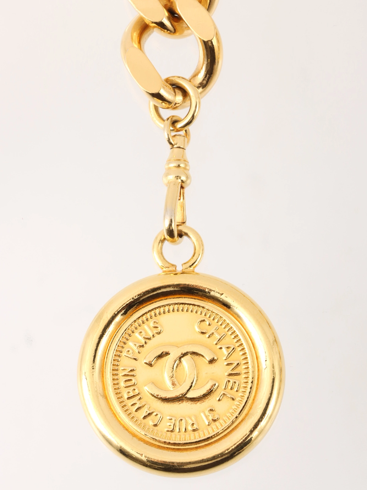 CHANEL 1994年製 ロゴプレートCCマークコインチャームチェーン