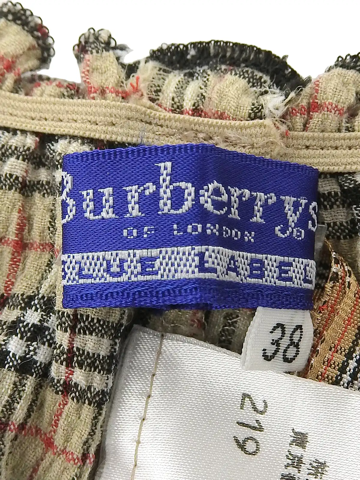 BURBERRY ノバチェックパターンロゴ刺繍スカート ベージュ