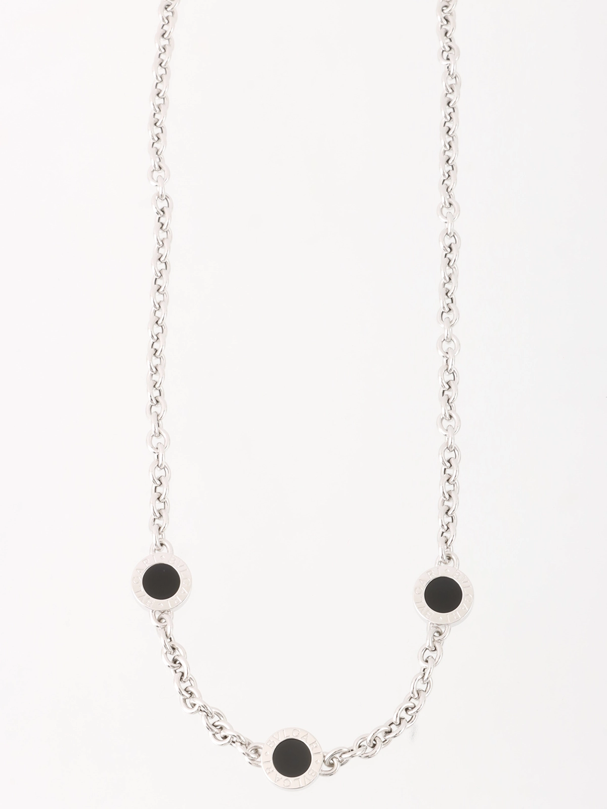 BVLGARI 18K3Pオニキスブルガリブルガリネックレス シルバー