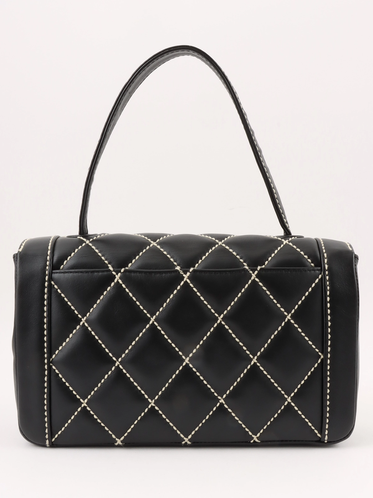 CHANEL 2004年頃製 ワイルドステッチCCターンロックハンドバッグ