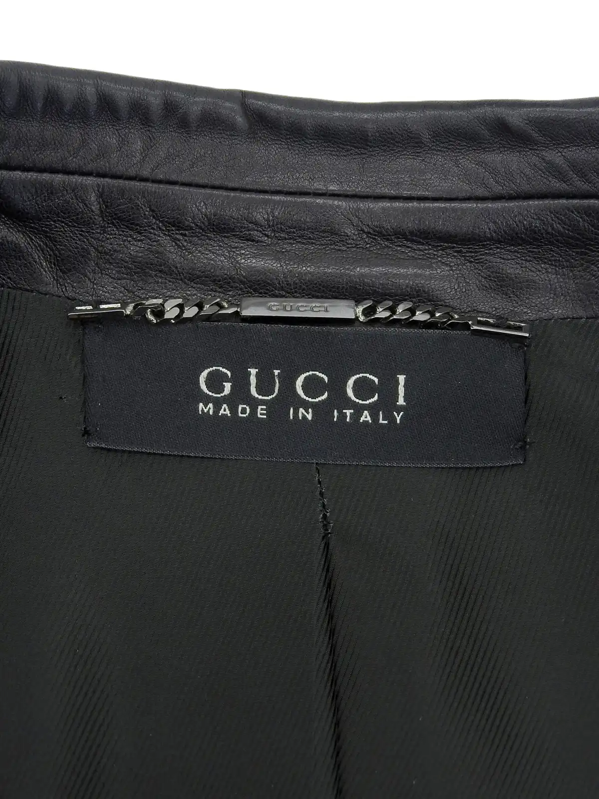 GUCCI ロゴボタンレザージャケット ブラック｜VINTAGE QOO TOKYO