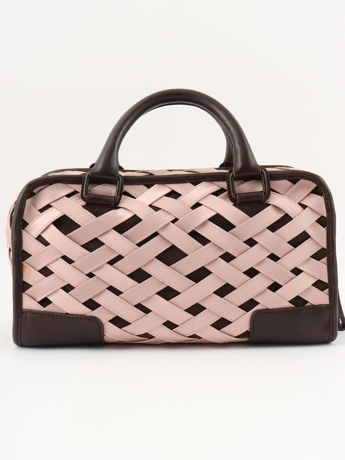 LOEWE 2007年製 サテンレザーコンビアナグラムアマソナボストン