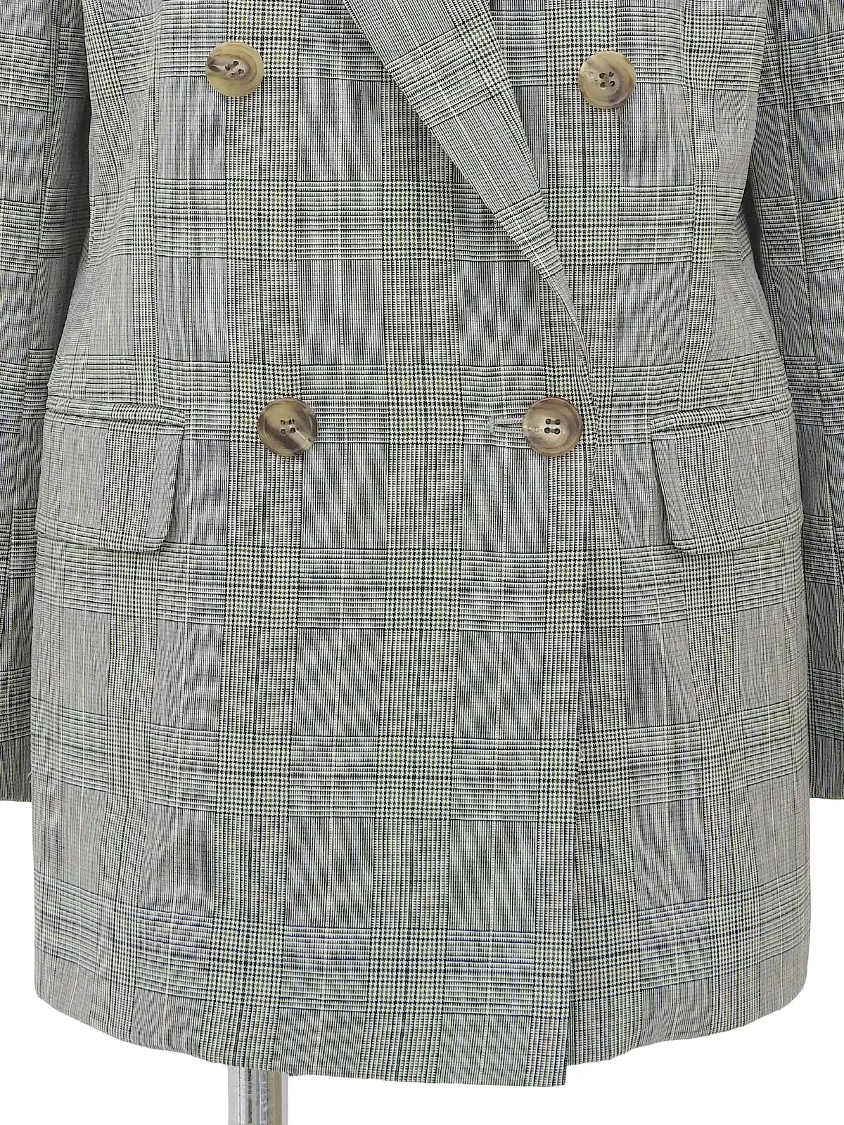 BURBERRY ウールチェックパターンダブルブレストジャケット