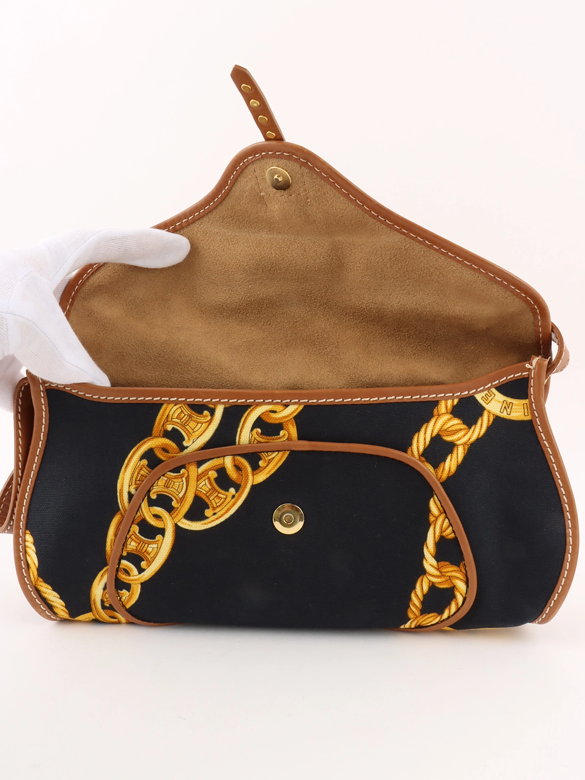 【CELINE】lady'sチェーンショルダーbagモノクロームbrownカラー CELINE】lady'sチェーンショルダーbagモノクロームbrownカラー