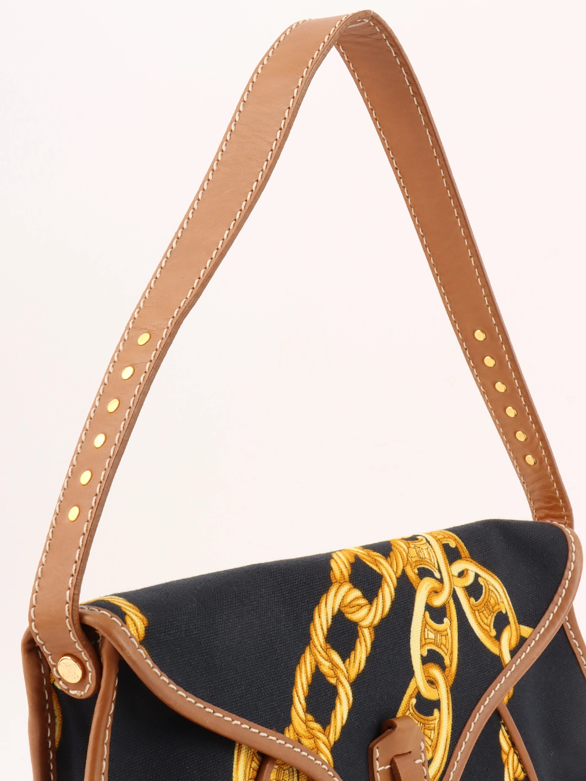 Celine ダークブラウンハニカムパターンショルダーバッグ CELINE セリーヌ バッグ レディース ブランド ショルダーバッグ