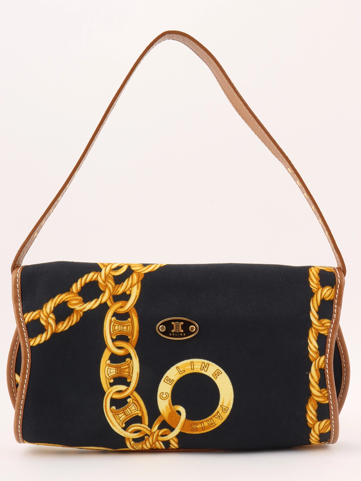 ★セリーヌ★チェーンバック★ビンテージ★ダークブラウン★ CELINE セリーヌ ヴィンテージ ショルダーバッグ ロゴ レザー