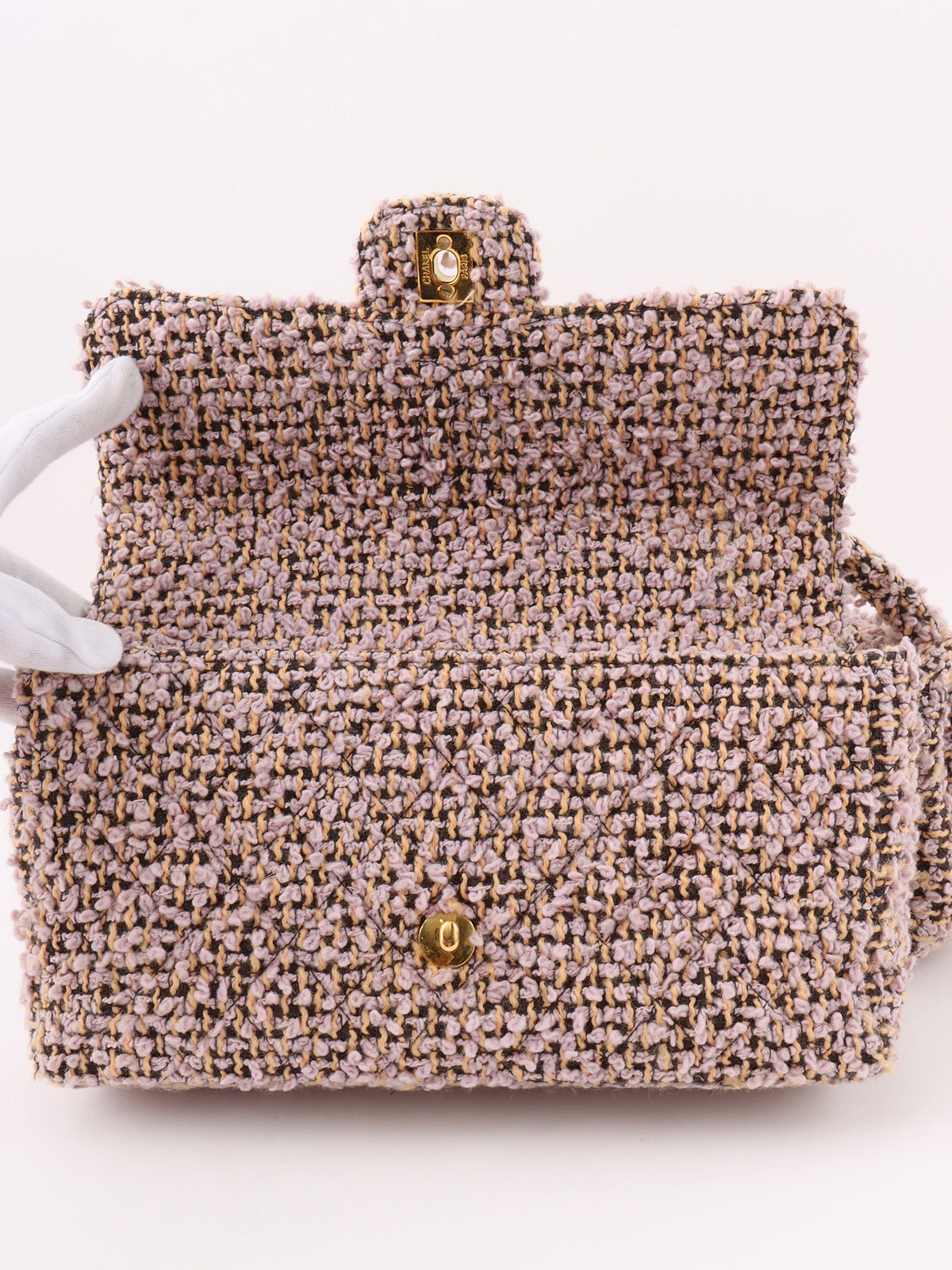 CHANEL 1995年頃製 ツイードクラシックフラップ親子バッグ