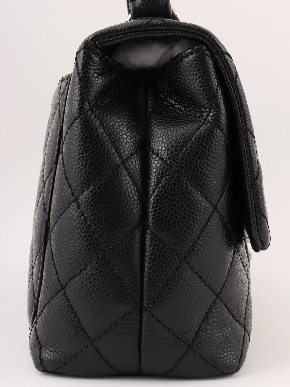 CHANEL 2007年頃製 キャビアスキンCCターンロックハンドバッグ