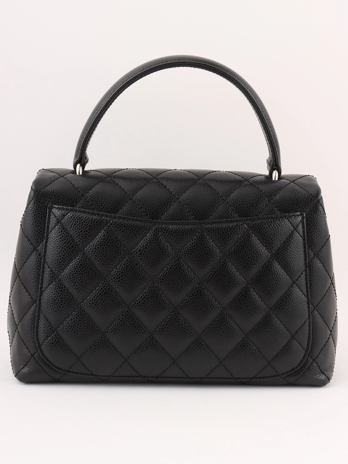 CHANEL 2007年頃製 キャビアスキンCCターンロックハンドバッグ