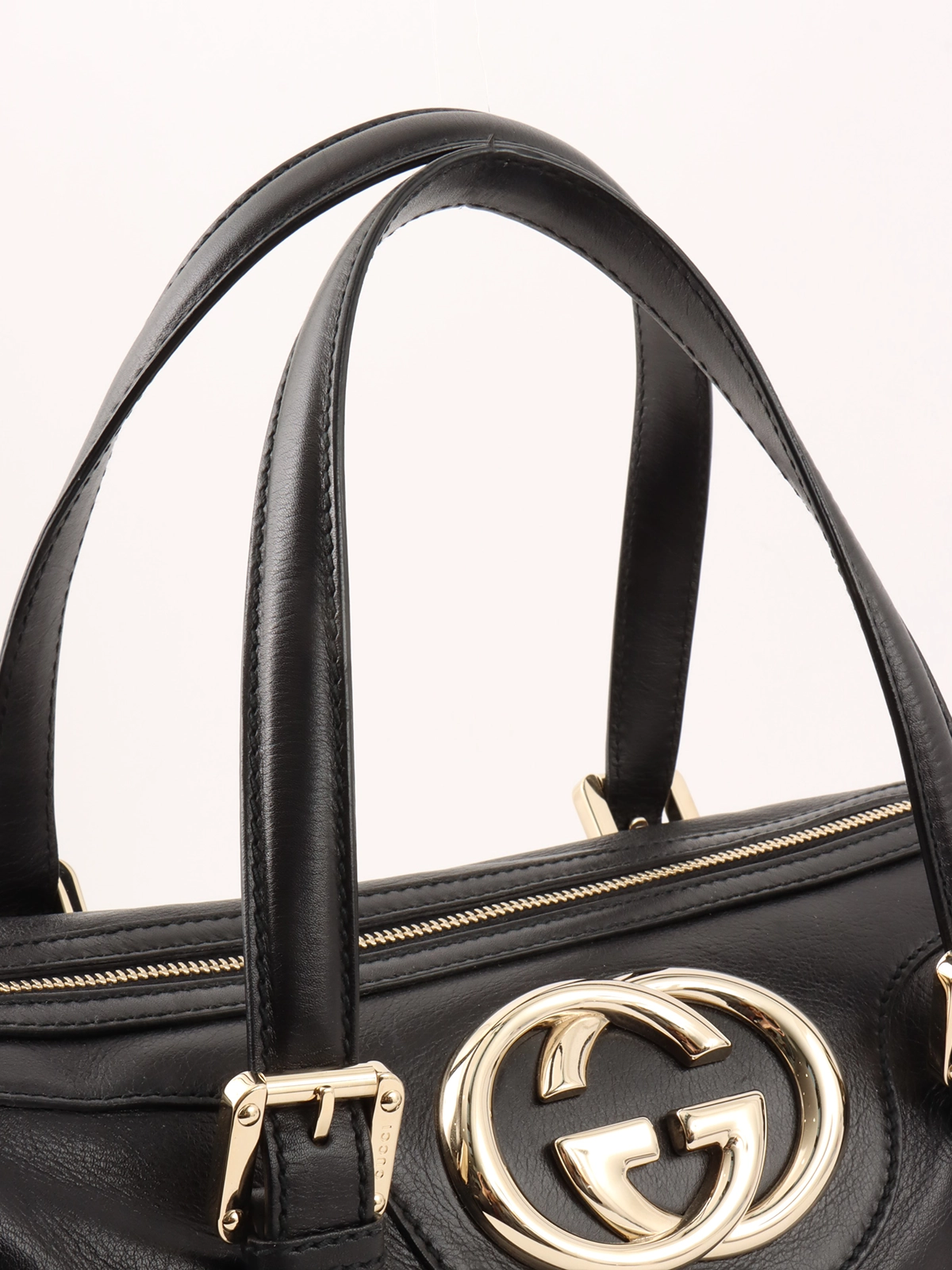 GUCCI インターロッキングハンドバッグ ブラック｜VINTAGE QOO