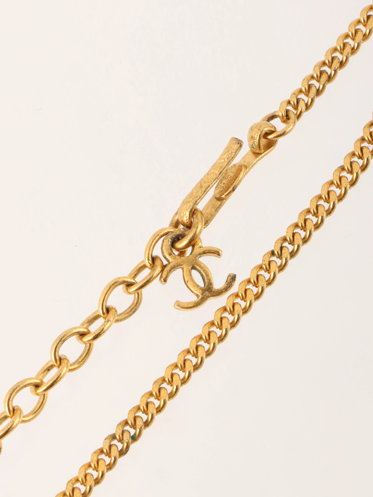 VINTAGE シャネル 1998 カメリア ネックレス CHANEL 1998年製 ラウンドカメリアCCマークネックレス オレンジ