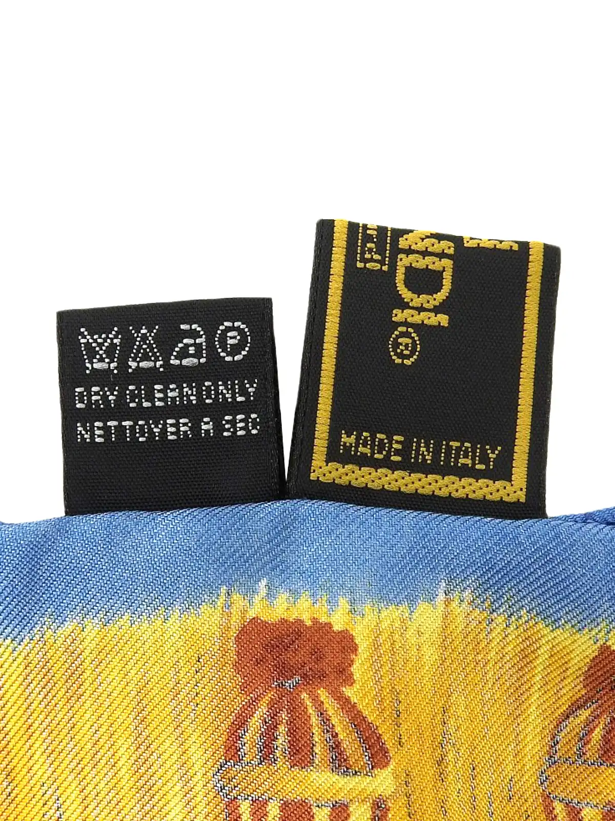 極美品 ★FENDI★ スカーフ 大判 シフォン ズッカ ボーダー ネイビー FENDI ボタンFFズッカパターンスカーフ アイスブルー／マルチ