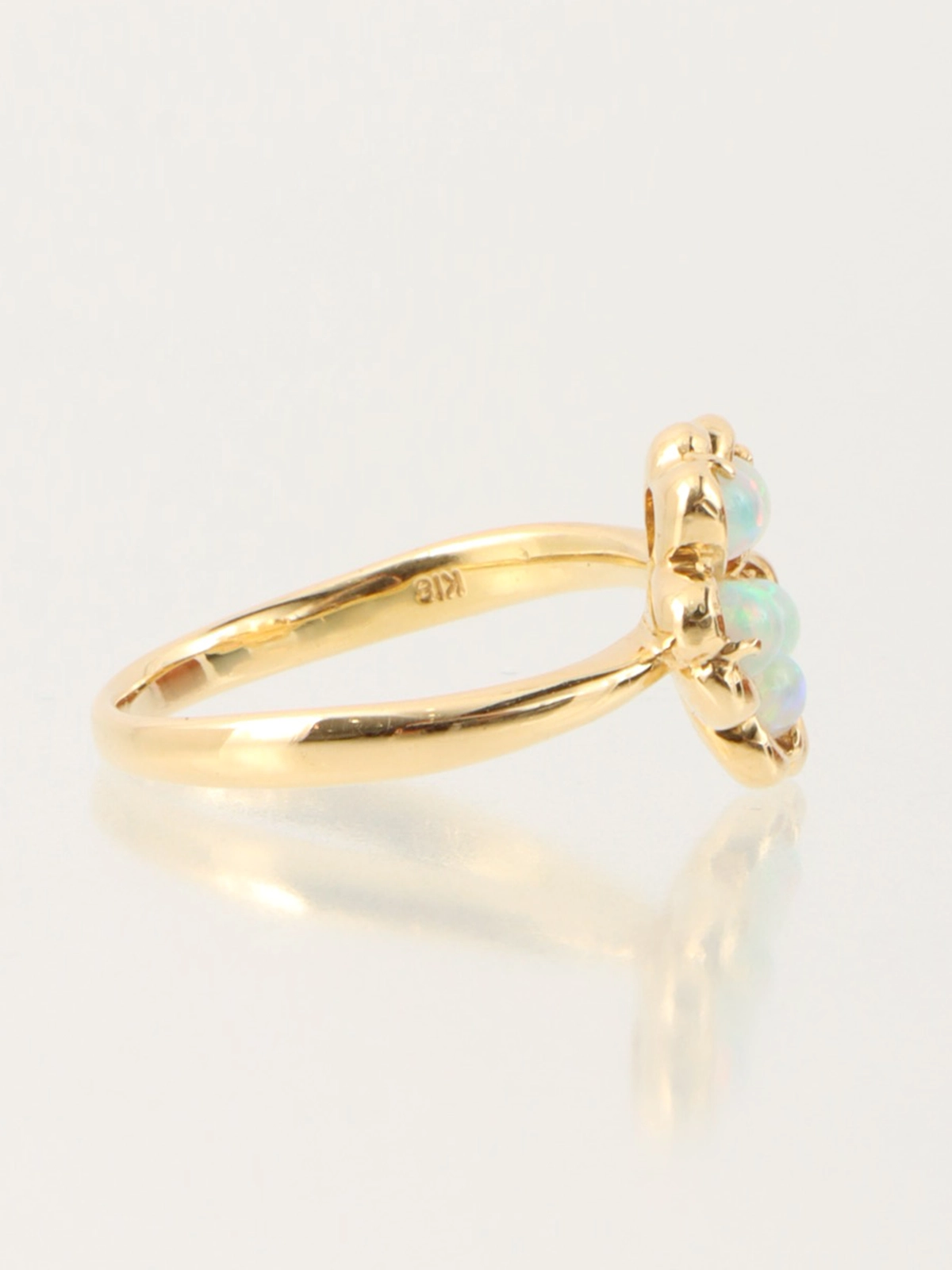 Selection Jewelry 18Kオパールフラワーモチーフリング ゴールド