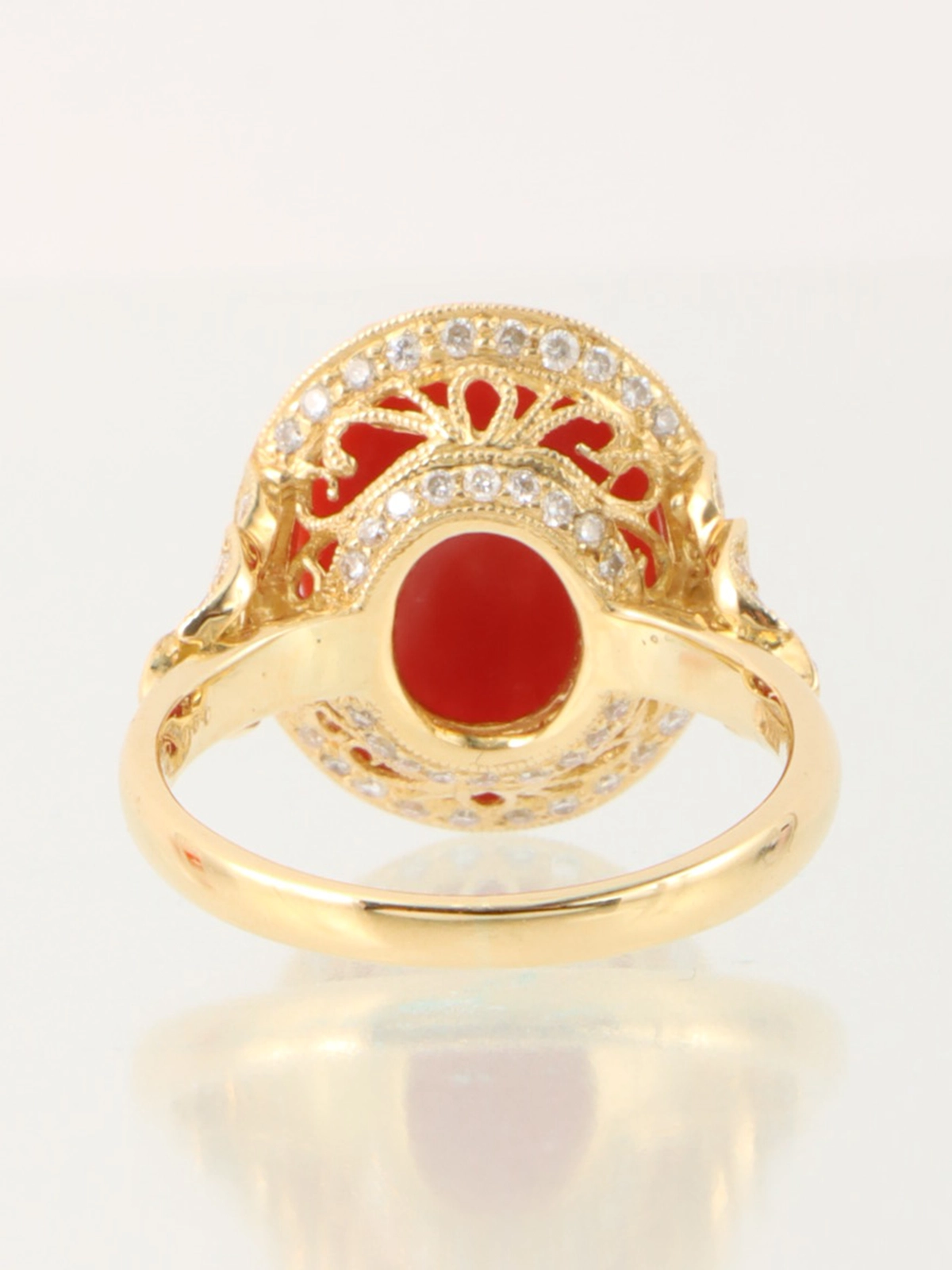 クラシック Selection Jewelry 18Kコーラルダイヤモンドオーバルモチーフ アクセサリー