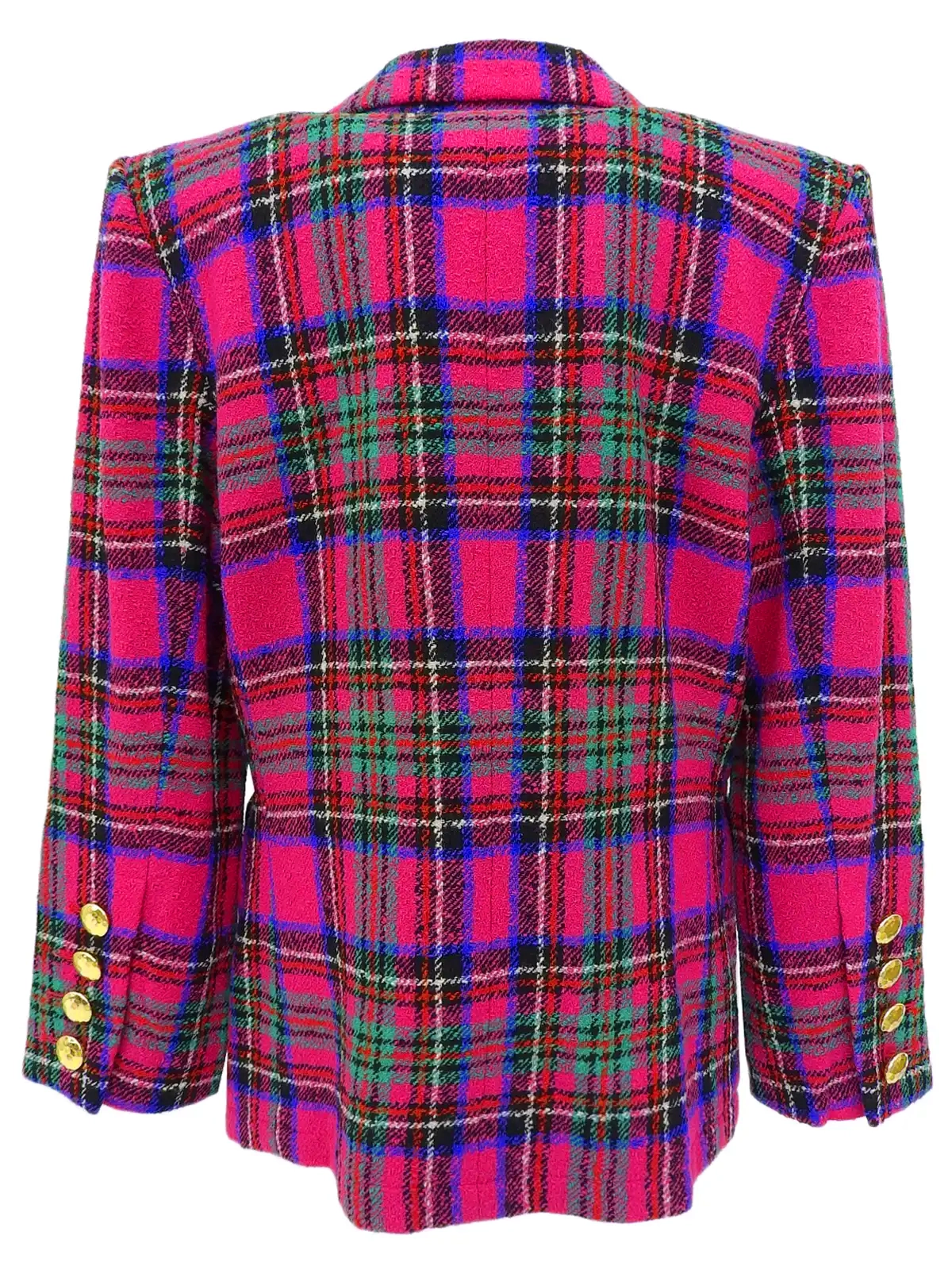 YVES SAINT LAURENT ツイードチェックパターンジャケット ピンク