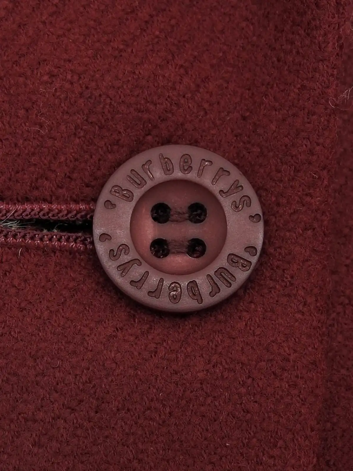 BURBERRY ウールロゴボタンジャケット ボルドー｜VINTAGE QOO