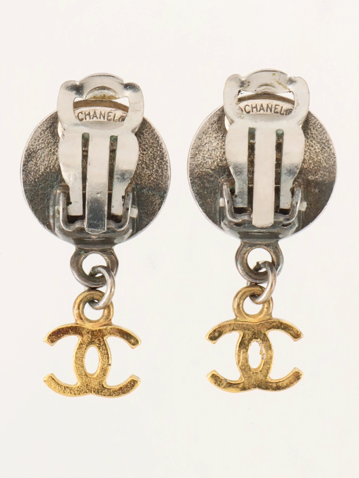 CHANEL 1996年製 コインCCマークスウィングイヤリング シルバー