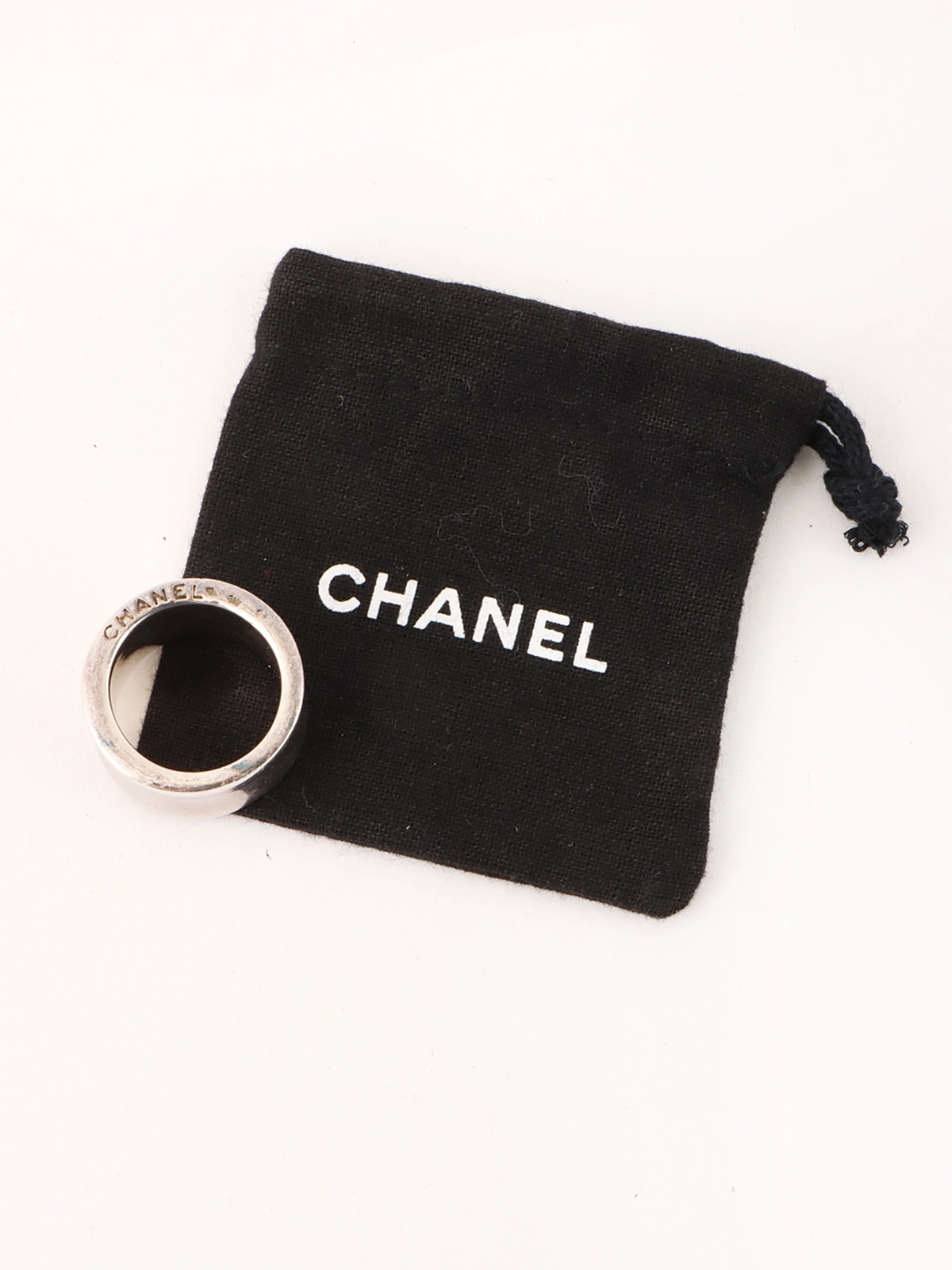 CHANEL 925サイドロゴリング シルバー｜VINTAGE QOO TOKYO