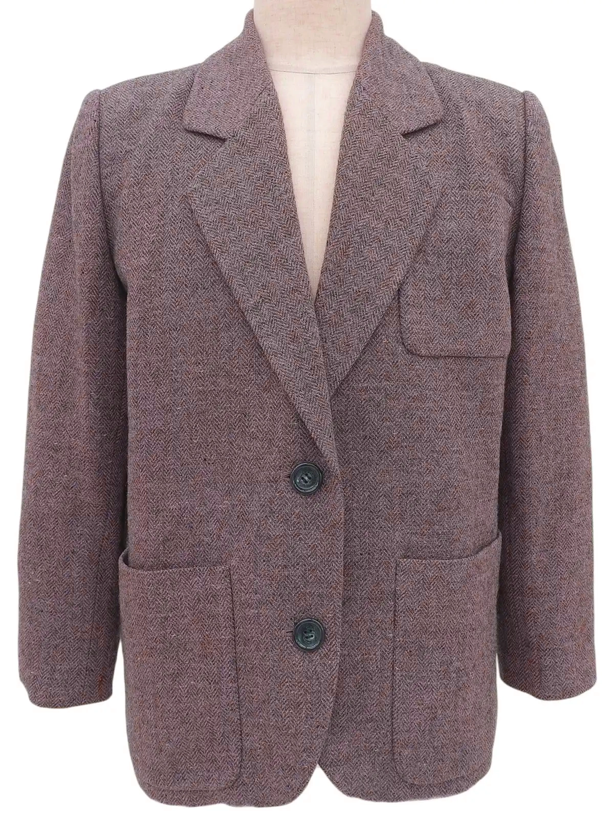 ワンピなど最旬ア！ GIVENCHY ピンク／グレー｜VINTAGE ウールテーラードジャケット ジャケット・アウター